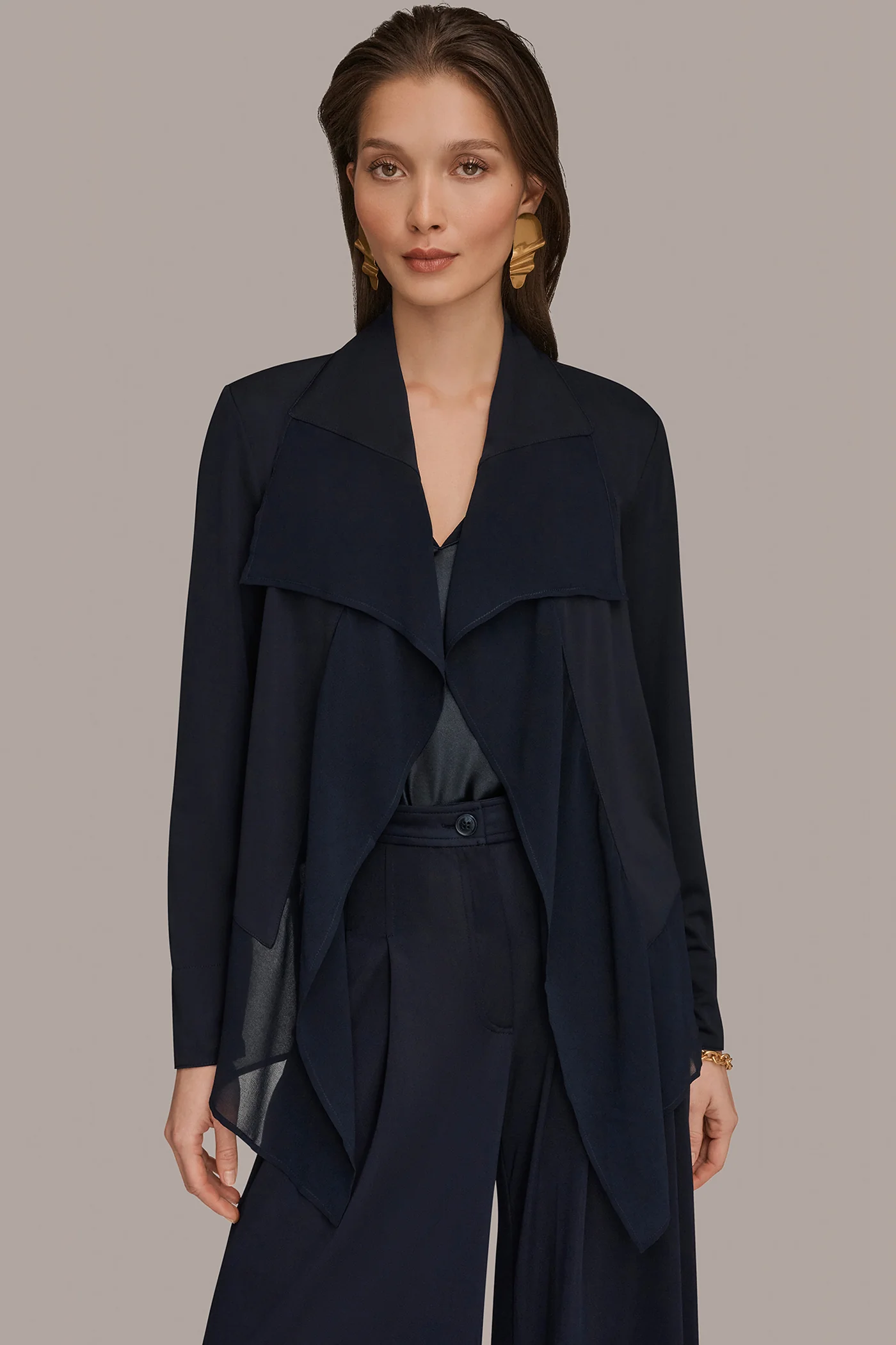 RUFFLE-FRONT JACKET - VXVOV