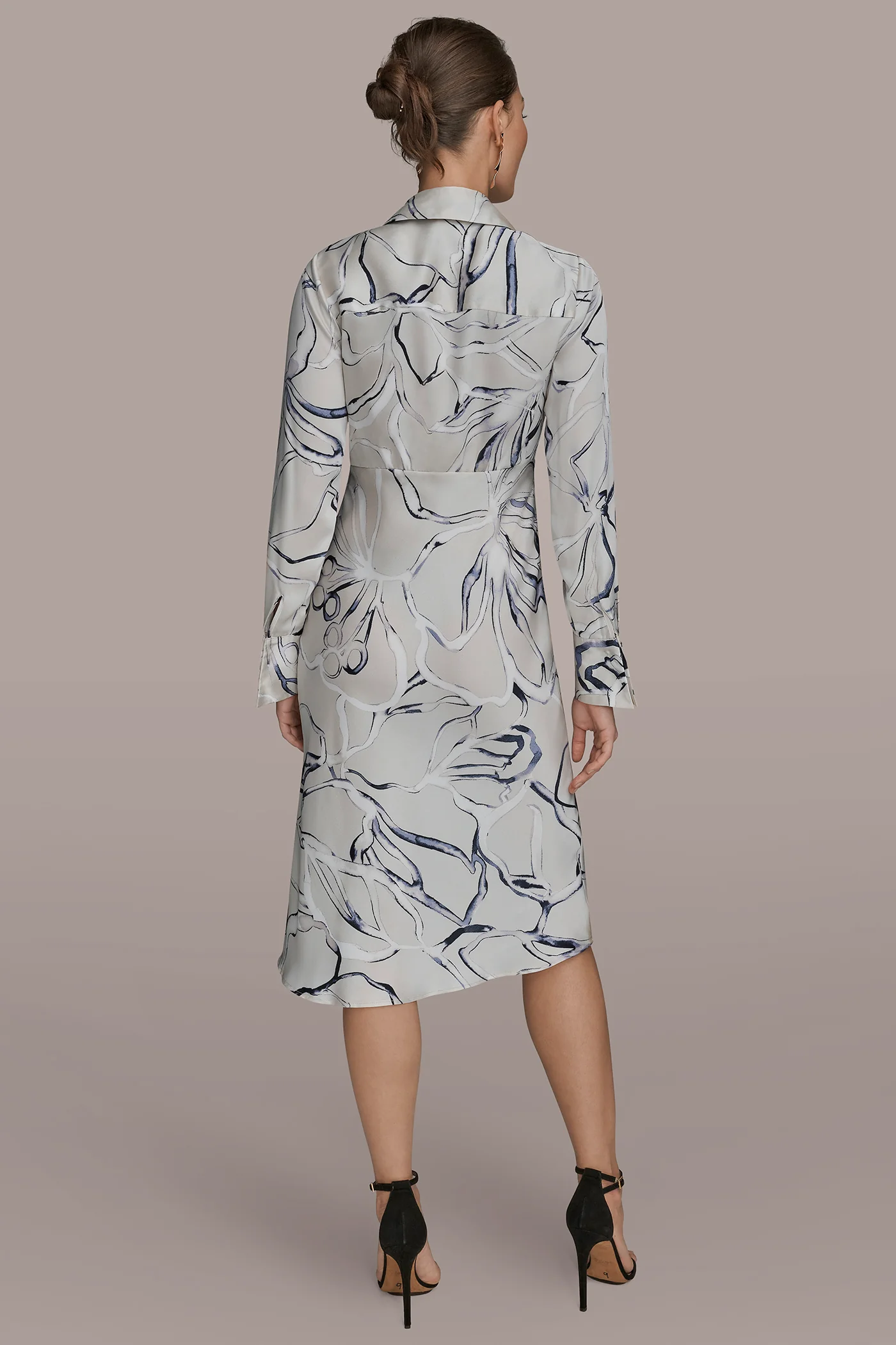 COTTON PRINTED MIDI SHIRT DRESS - VXVOV