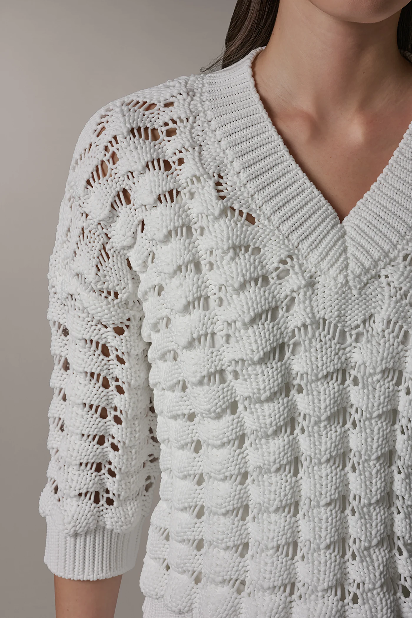 V-NECK 3/4 SLEEVE SWEATER - VXVOV