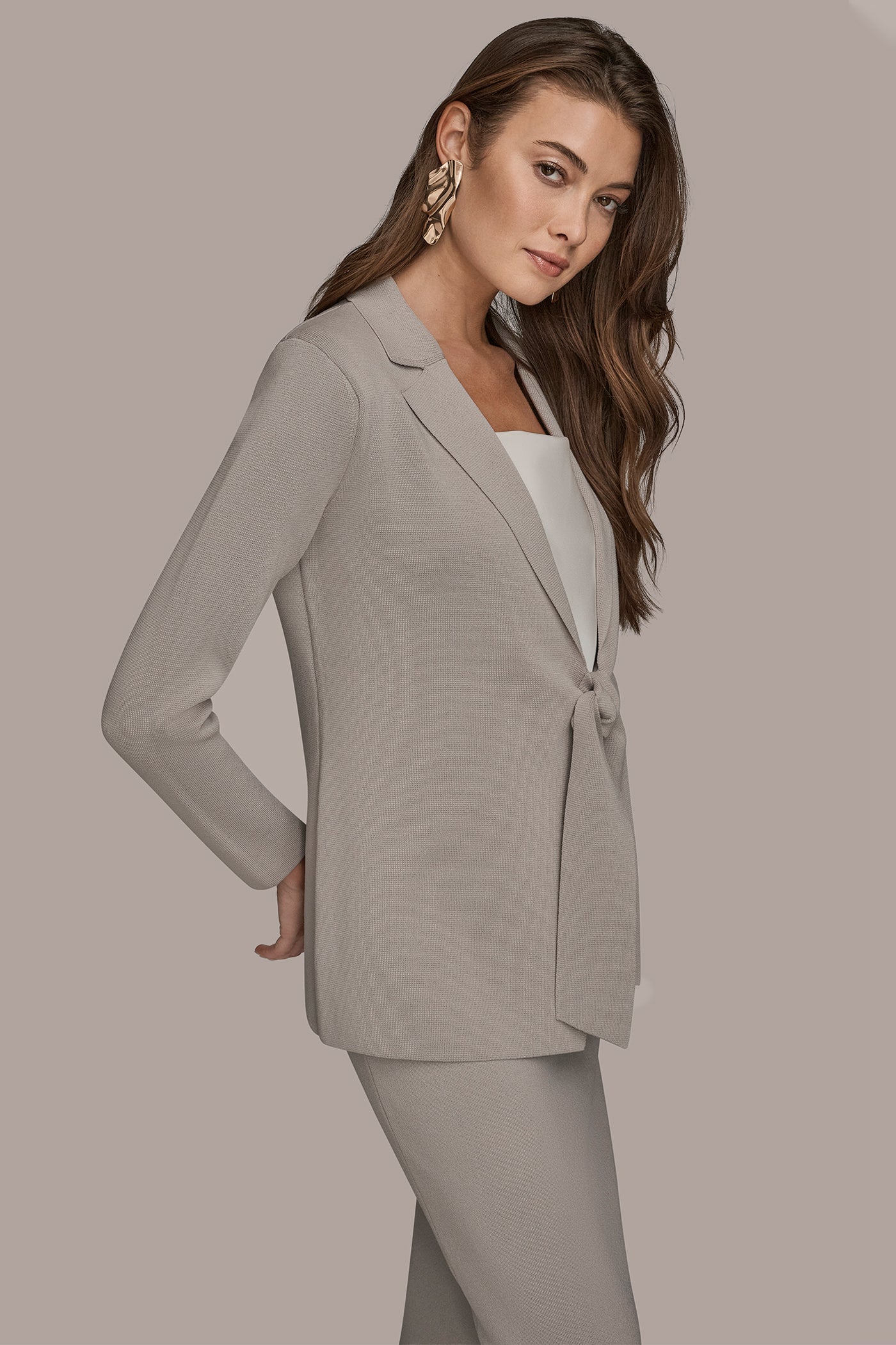 TIE-FRONT SWEATER BLAZER - VXVOV
