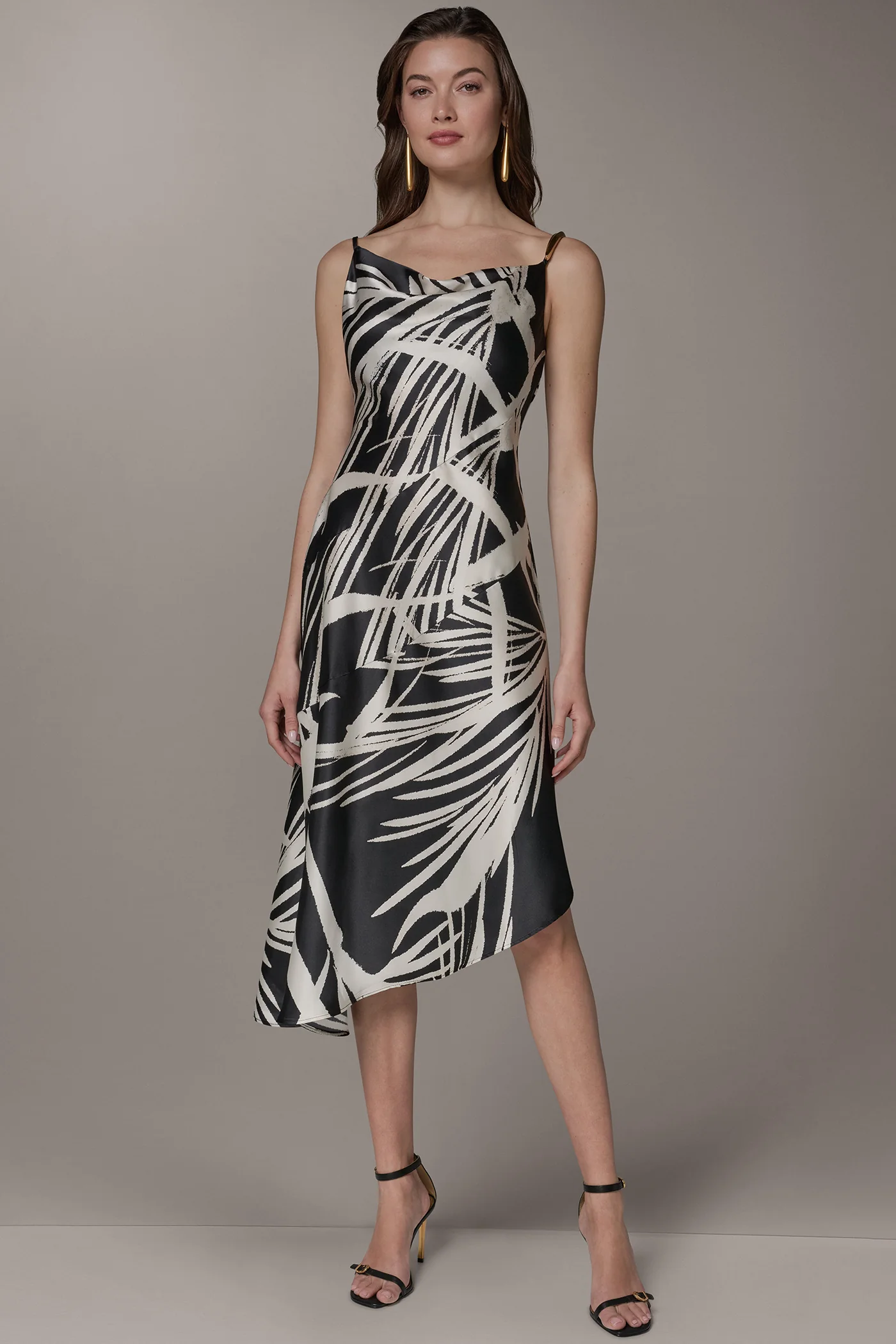 ASYMMETRIC MIDI SLIP DRESS - VXVOV