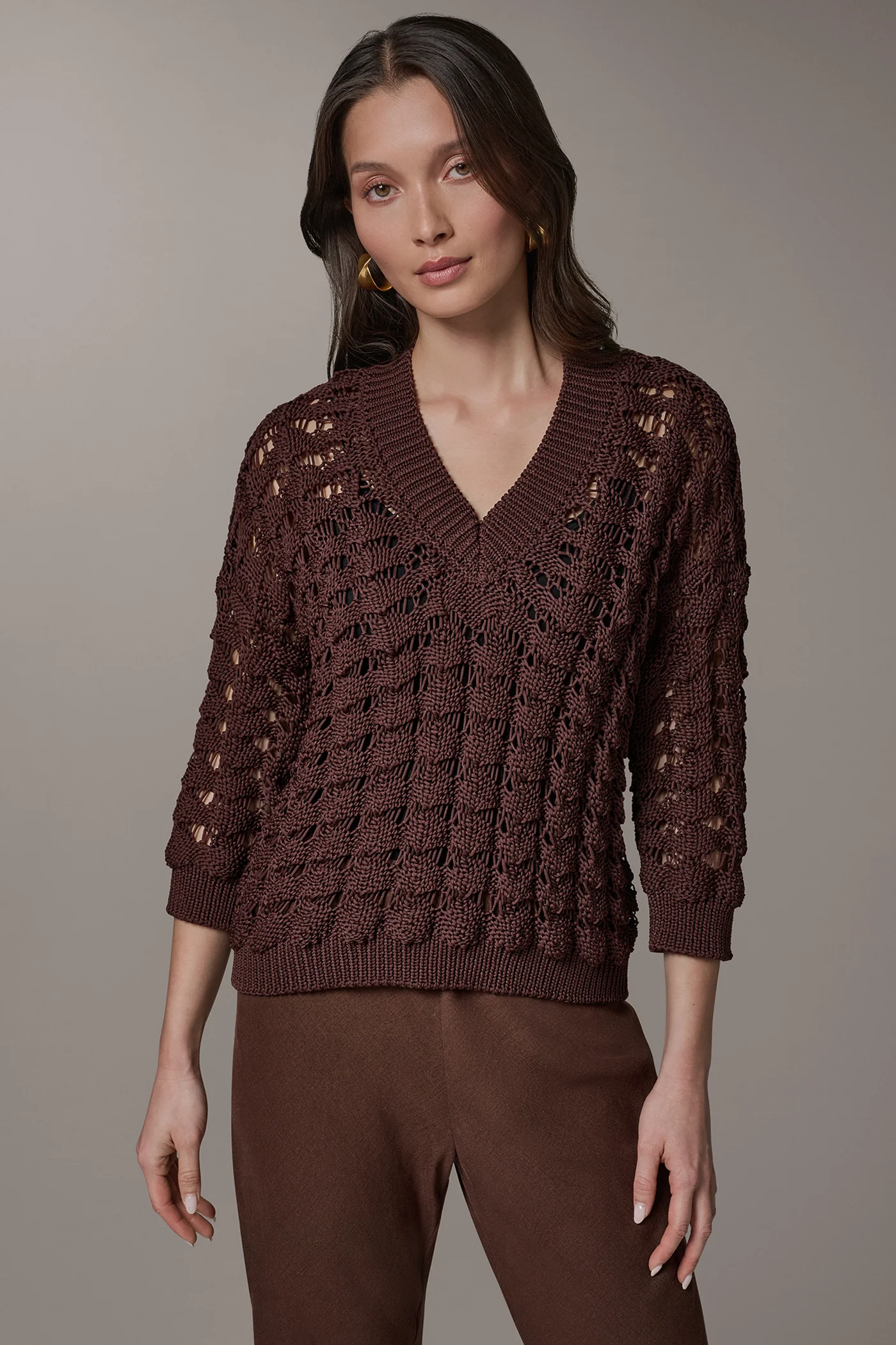 V-NECK 3/4 SLEEVE SWEATER - VXVOV