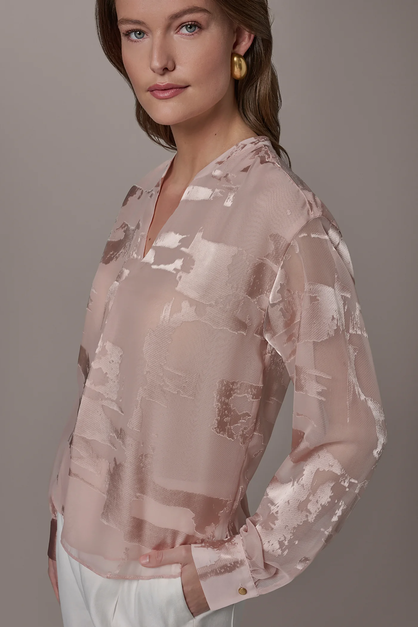 ABSTRACT BURNOUT BLOUSE - VXVOV