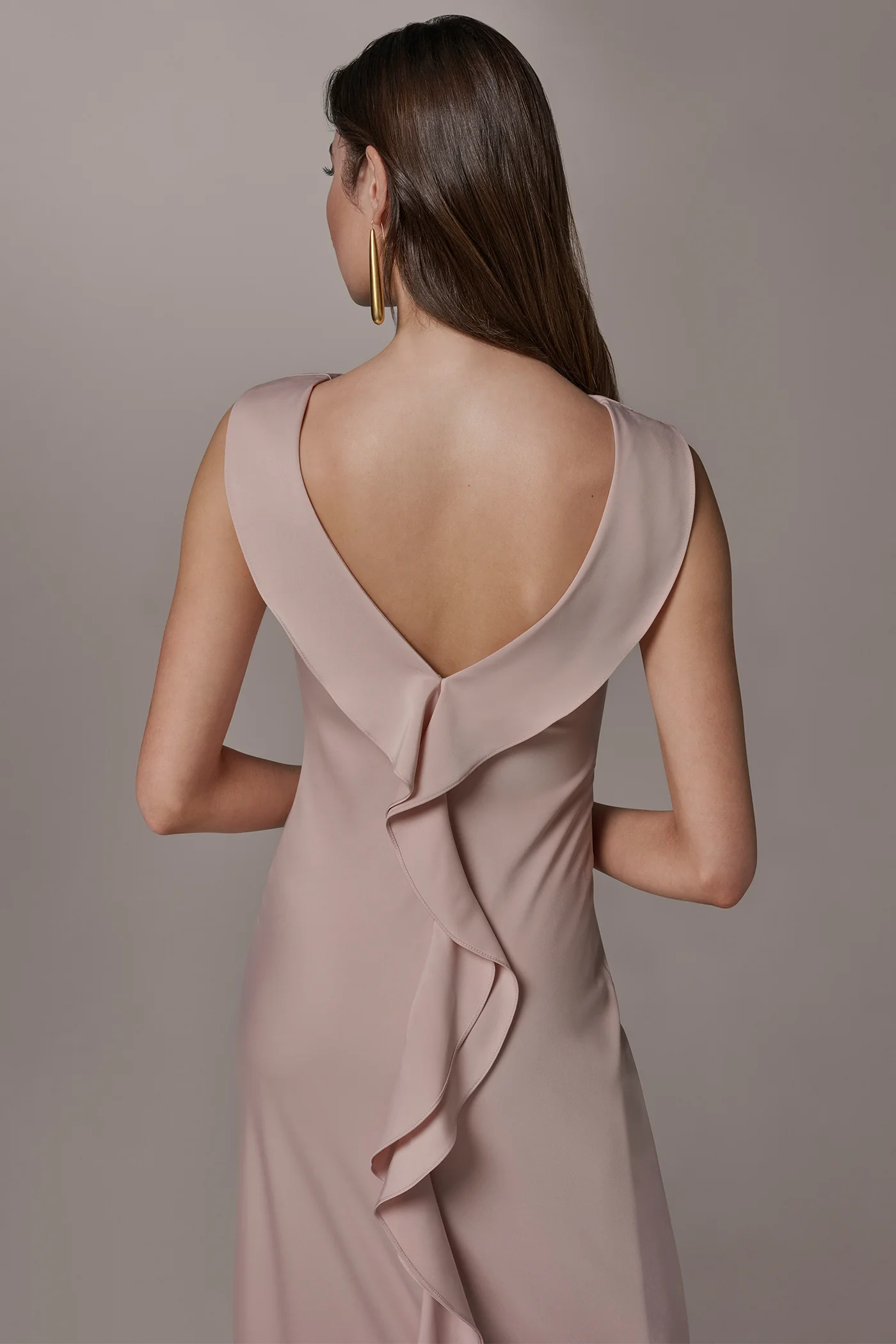 SATIN RUFFLE BACK GOWN - VXVOV