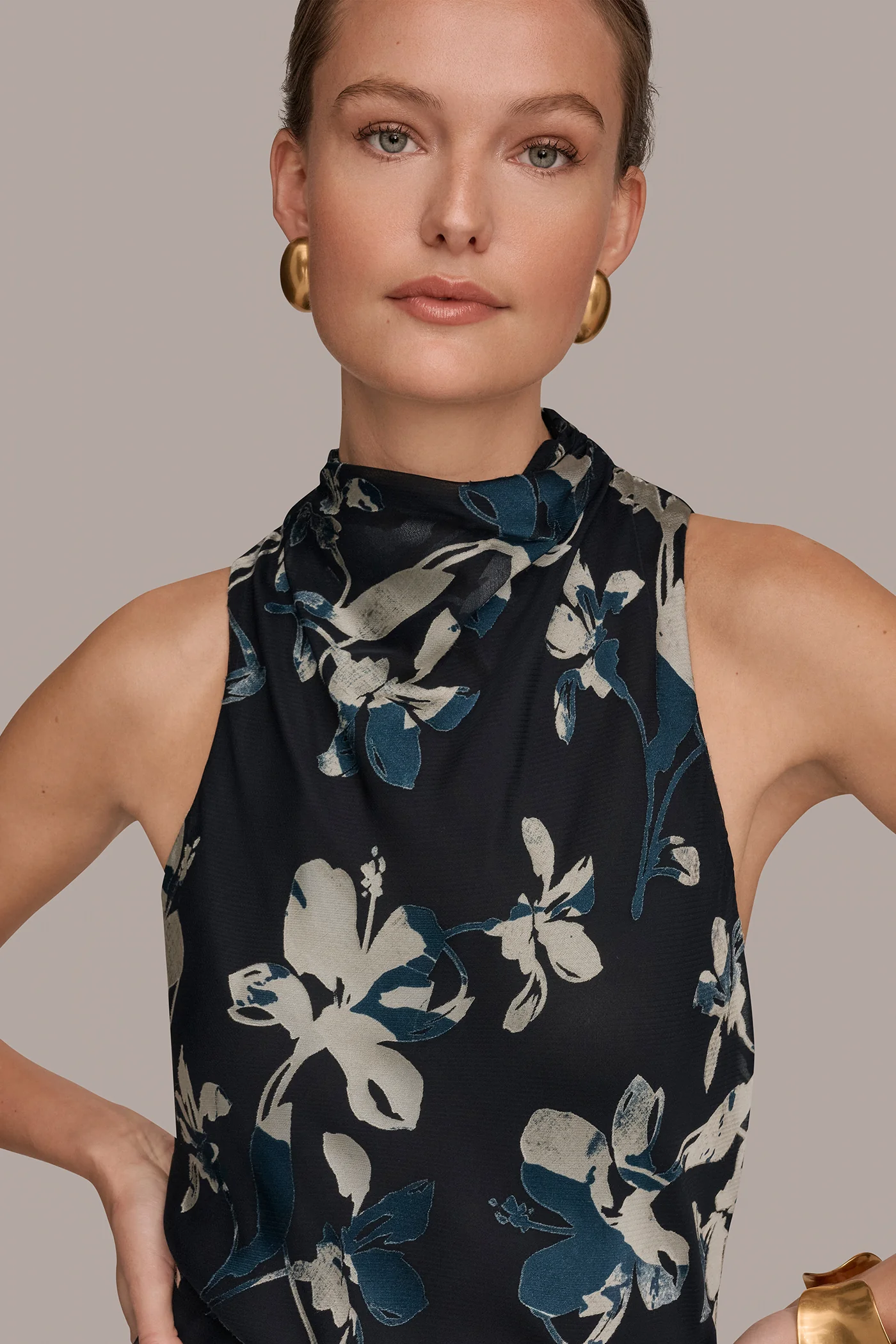 BURNOUT HIGH-NECK DRESS - VXVOV