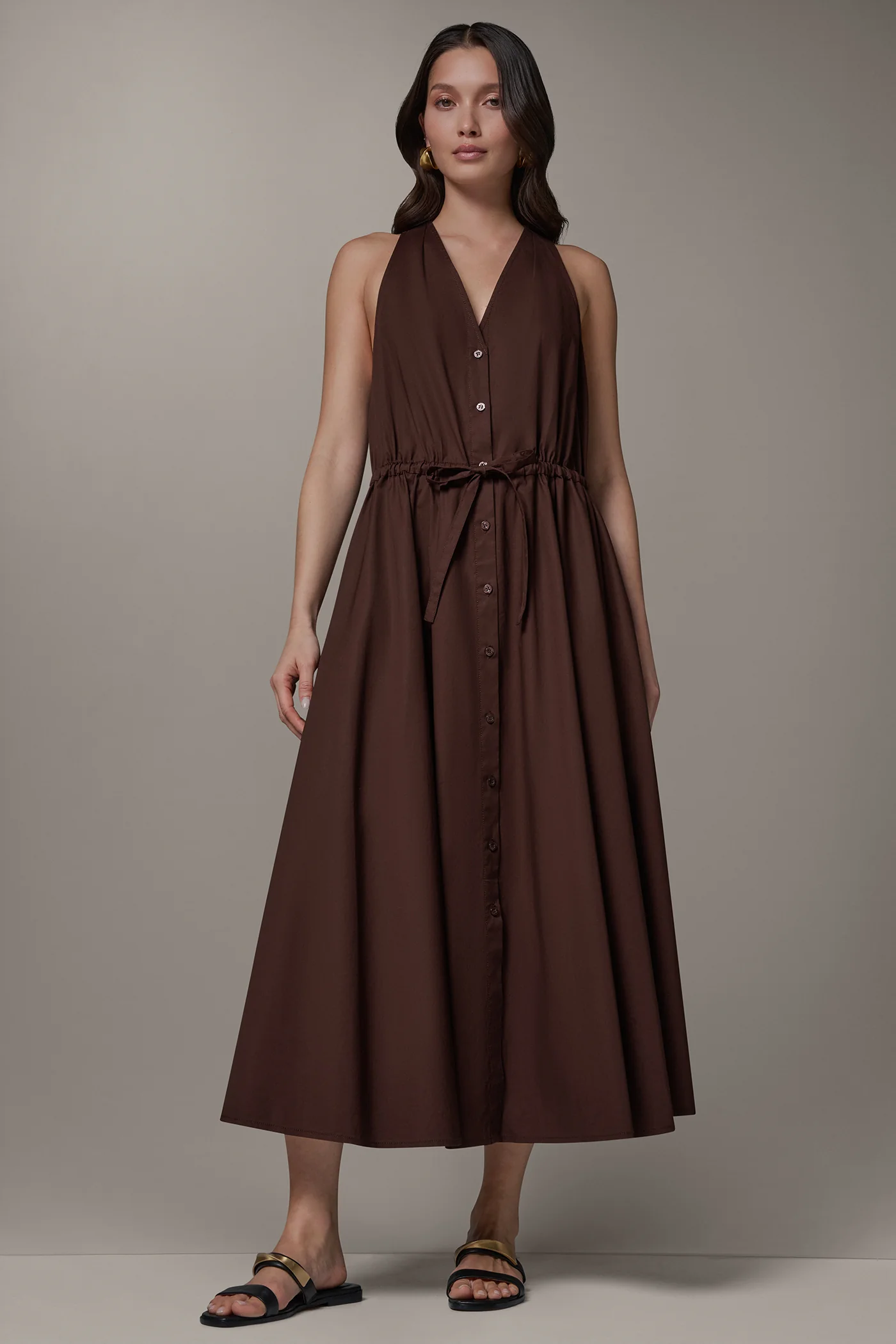HALTER BUTTON FRONT DRESS - VXVOV