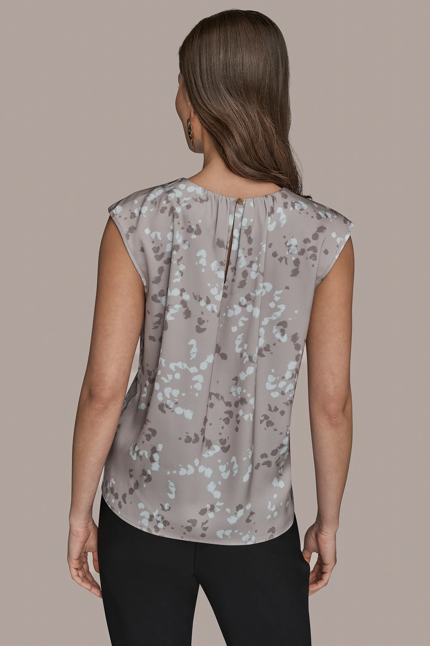 FLORAL CAP SLEEVE TWIST BLOUSE - VXVOV