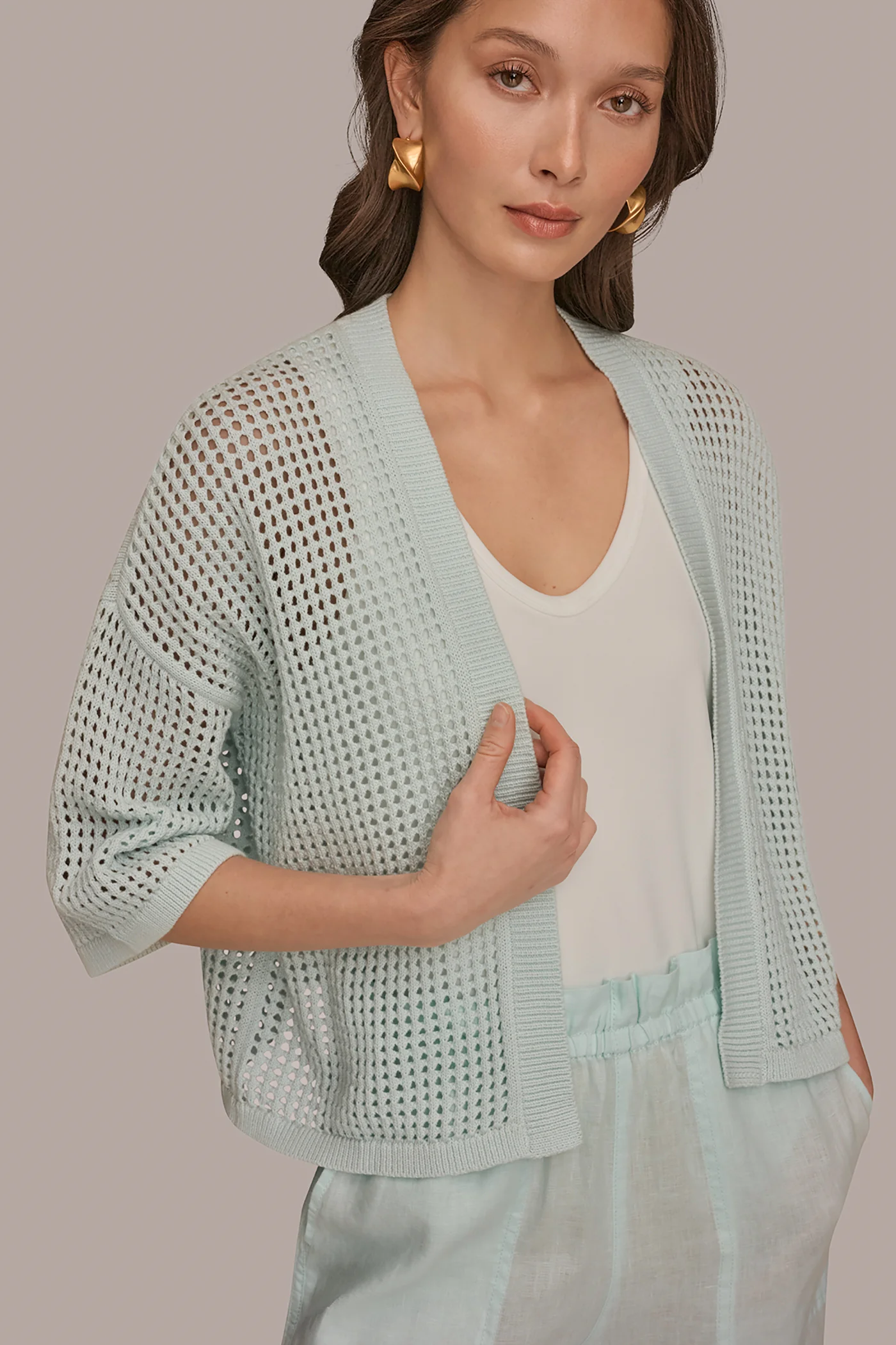 COTTON OPEN STITCH CARDIGAN - VXVOV