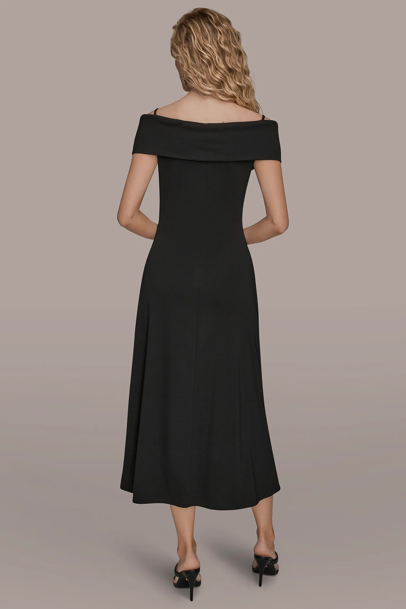 OFF-THE-SHOULDER MIDI A-LINE DRESS - VXVOV