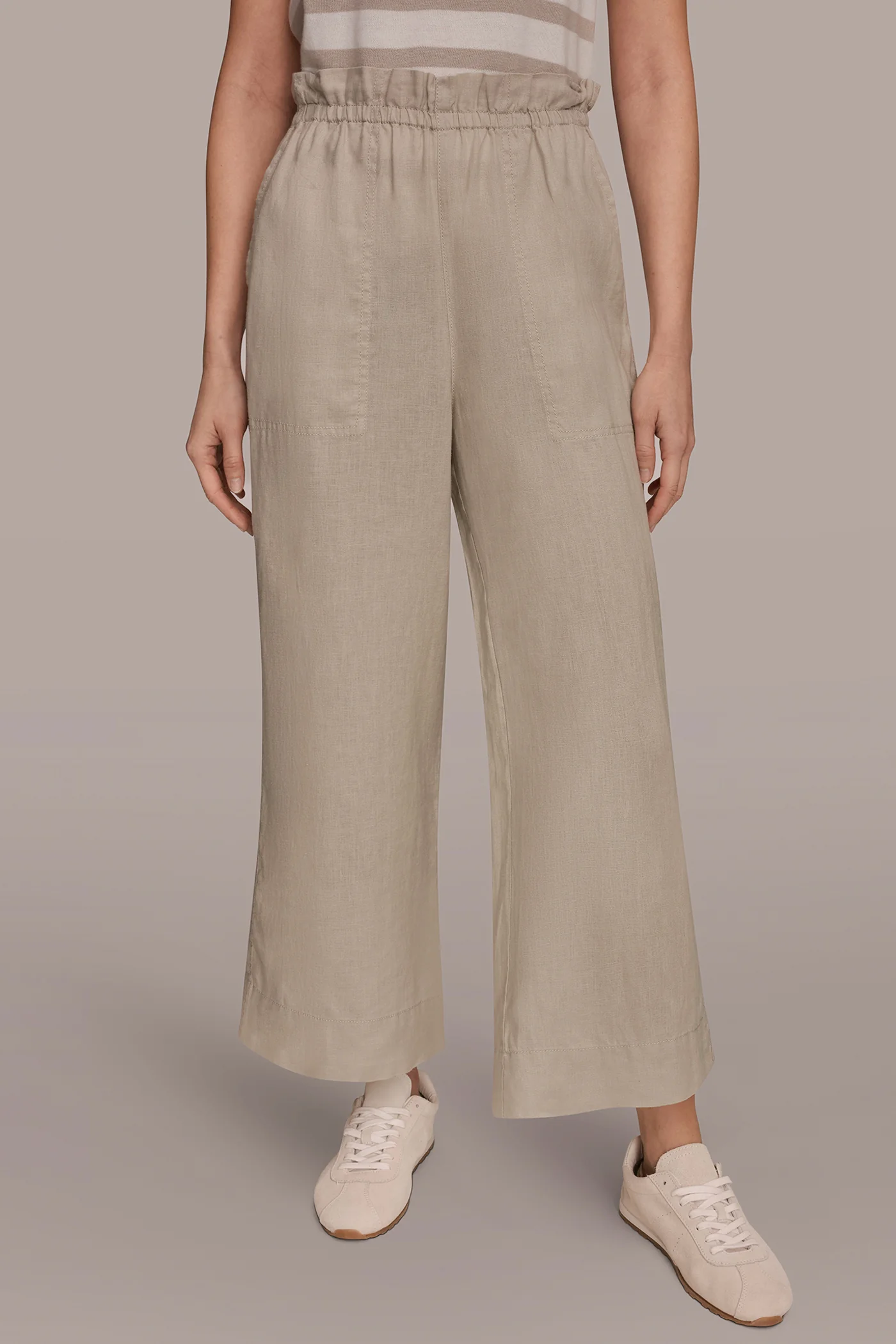 LINEN EXTRA HIGH-RISE PAPERBAG PANT - VXVOV