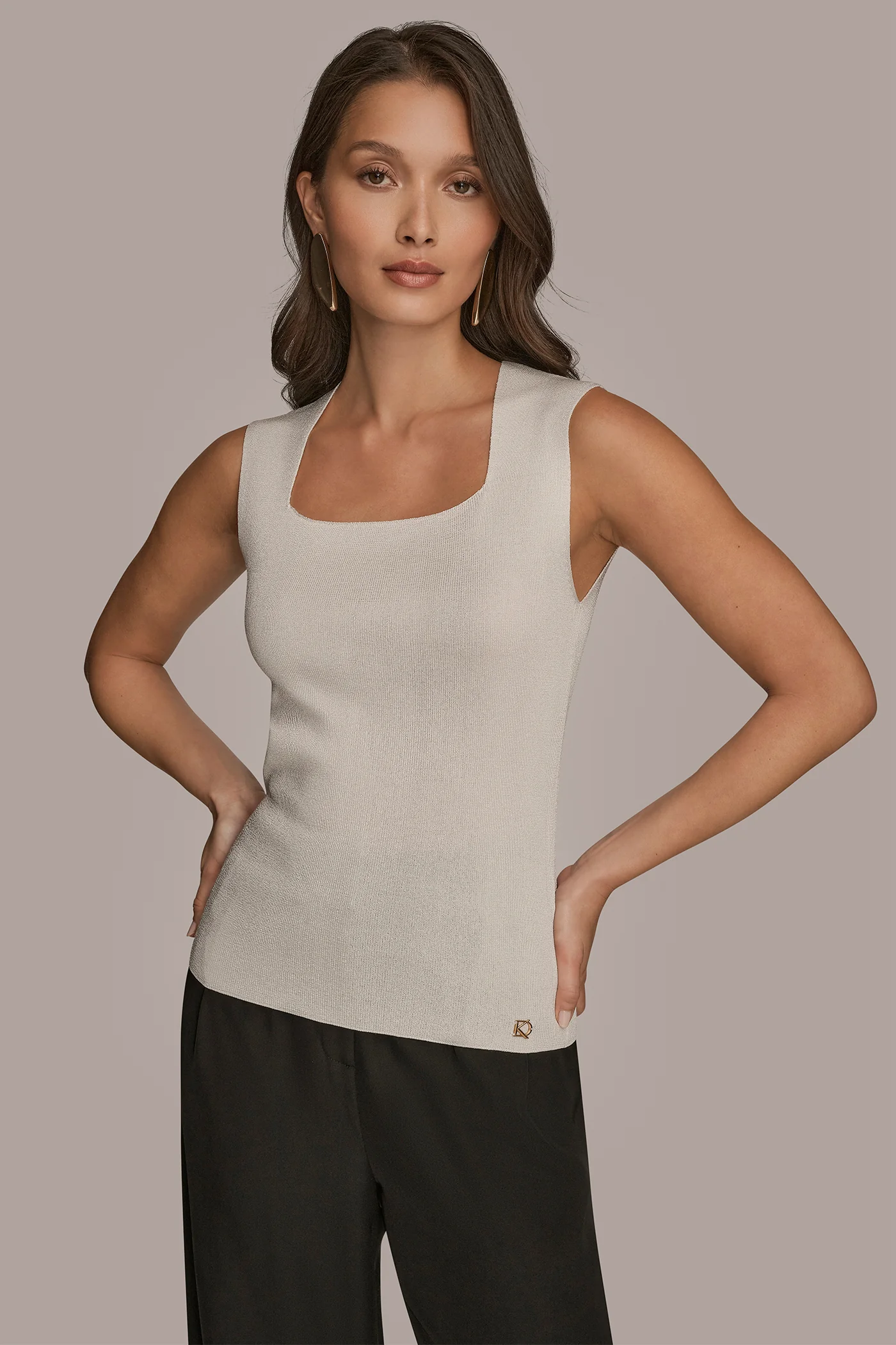SLEEVELESS METALLIC SWEATER - VXVOV