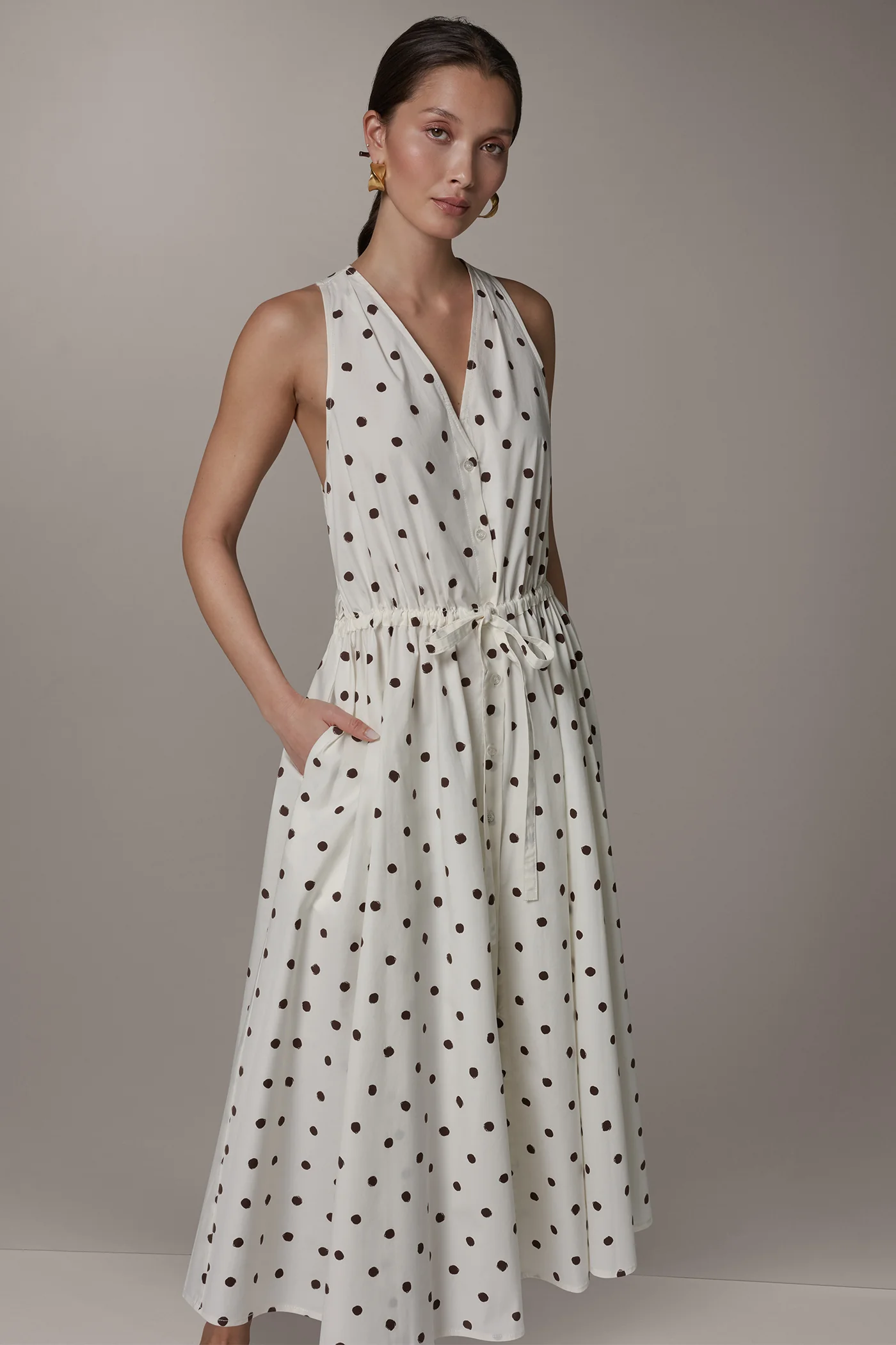 SLEEVELESS MIDI HALTER DRESS - VXVOV