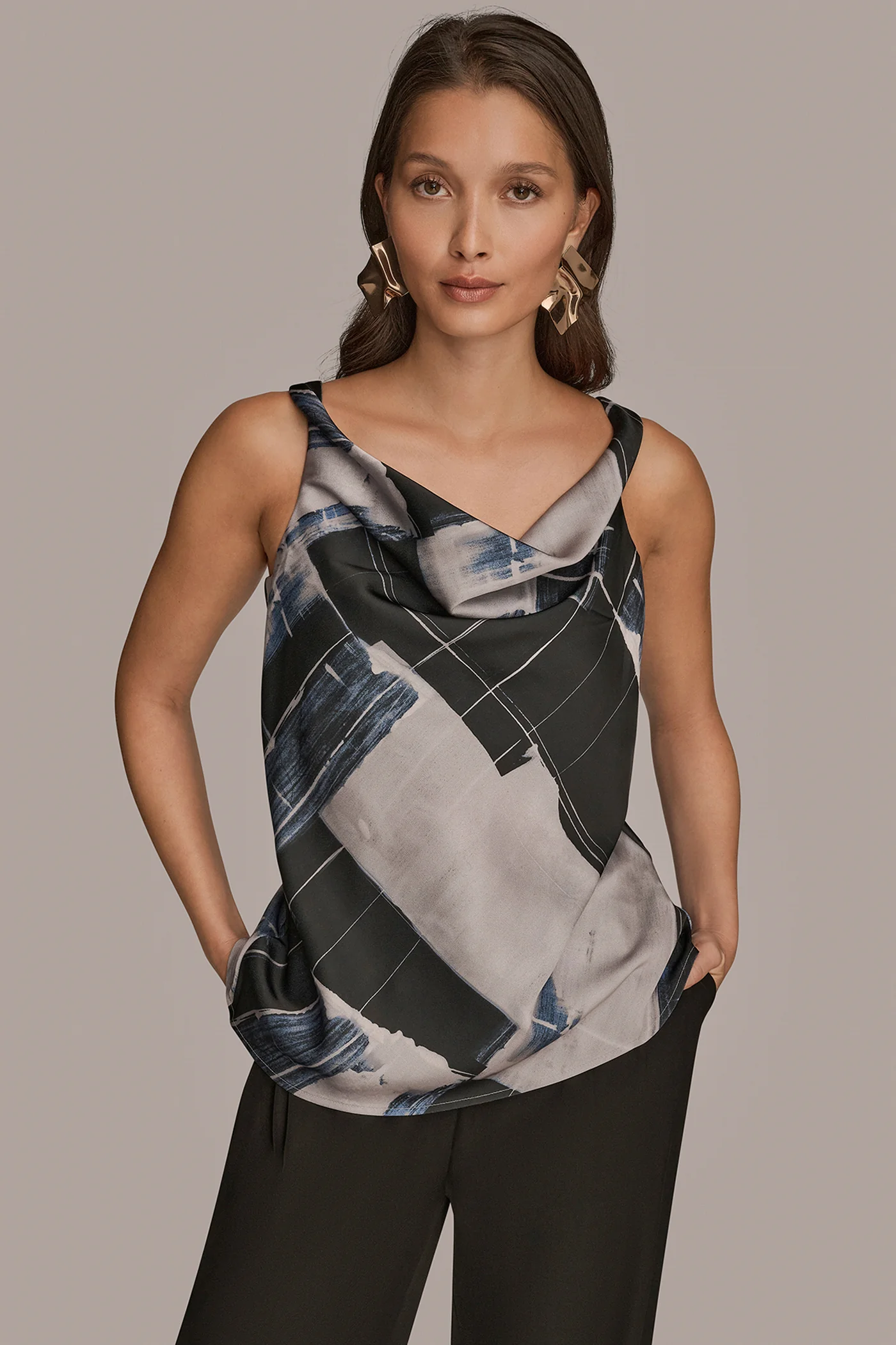 TWIST-SHOULDER SATIN CAMI - VXVOV