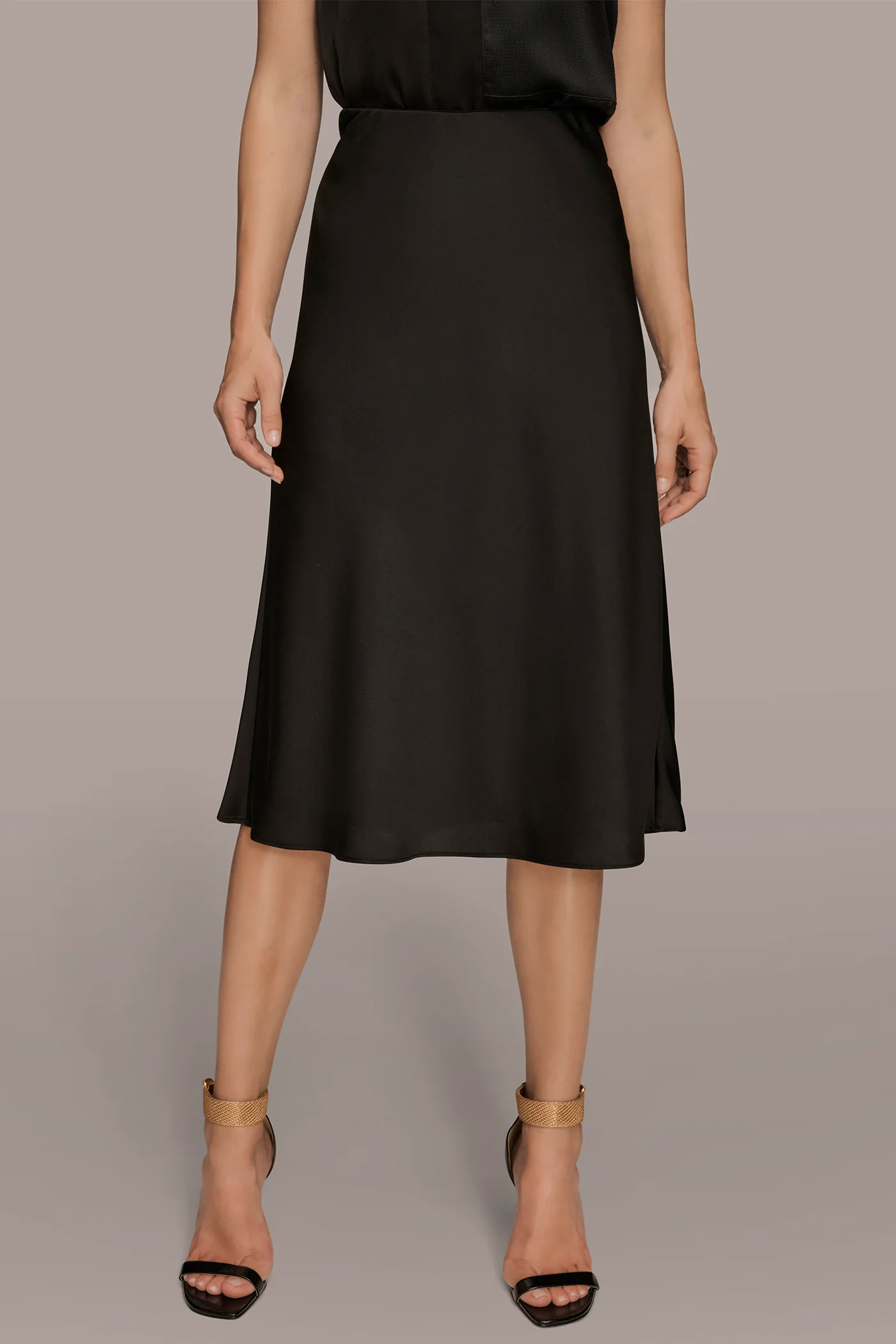 SATIN MIDI SLIP SKIRT - VXVOV
