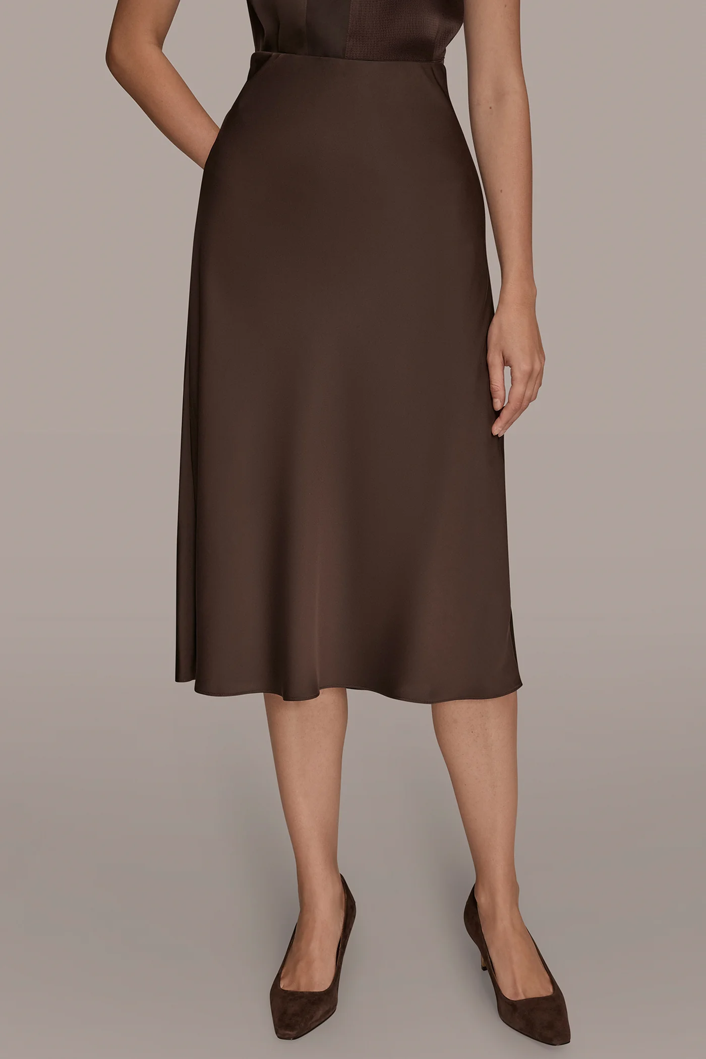 SATIN MIDI SKIRT - VXVOV
