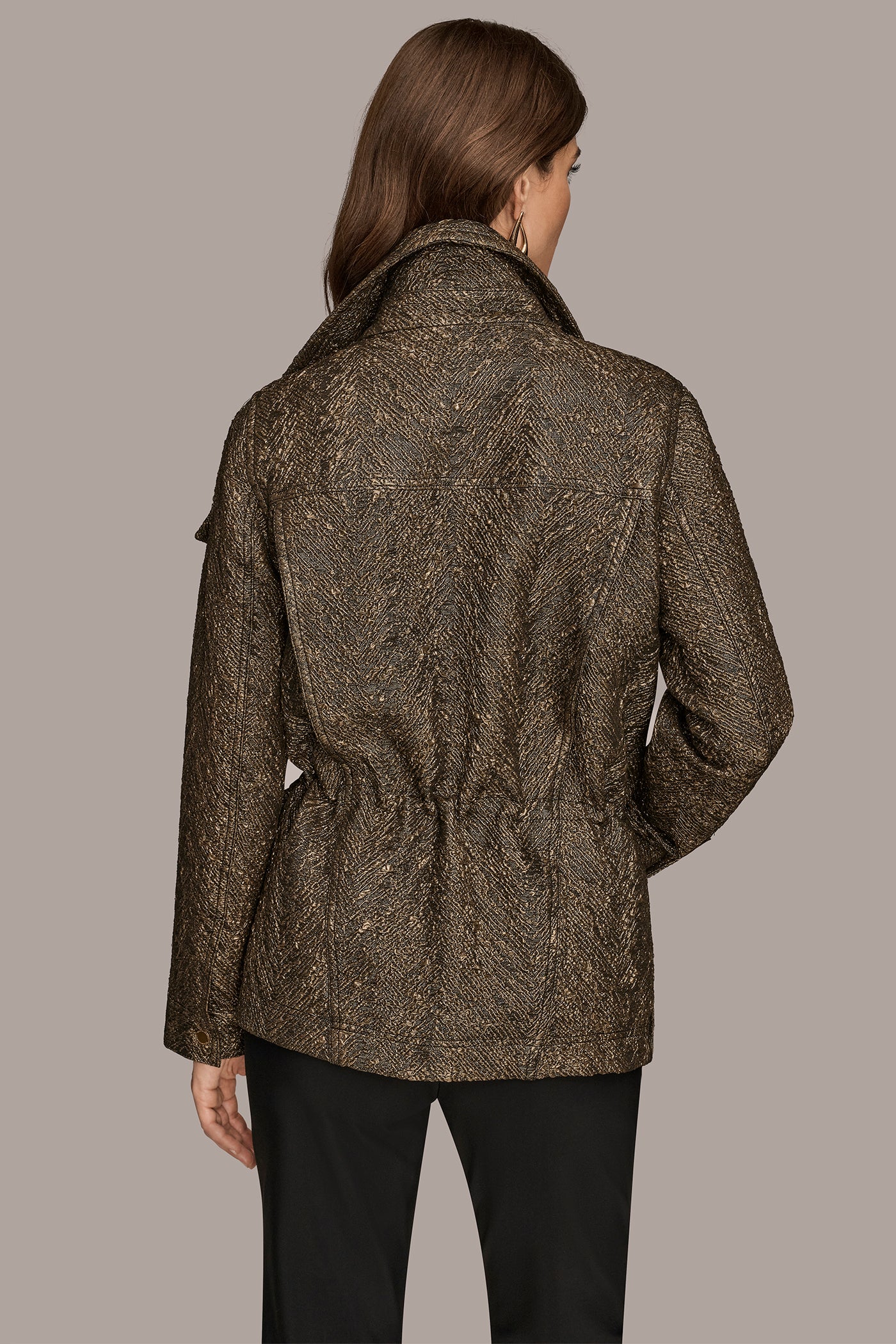 METALLIC HERRINGBONE JACQUARD JACKET - VXVOV