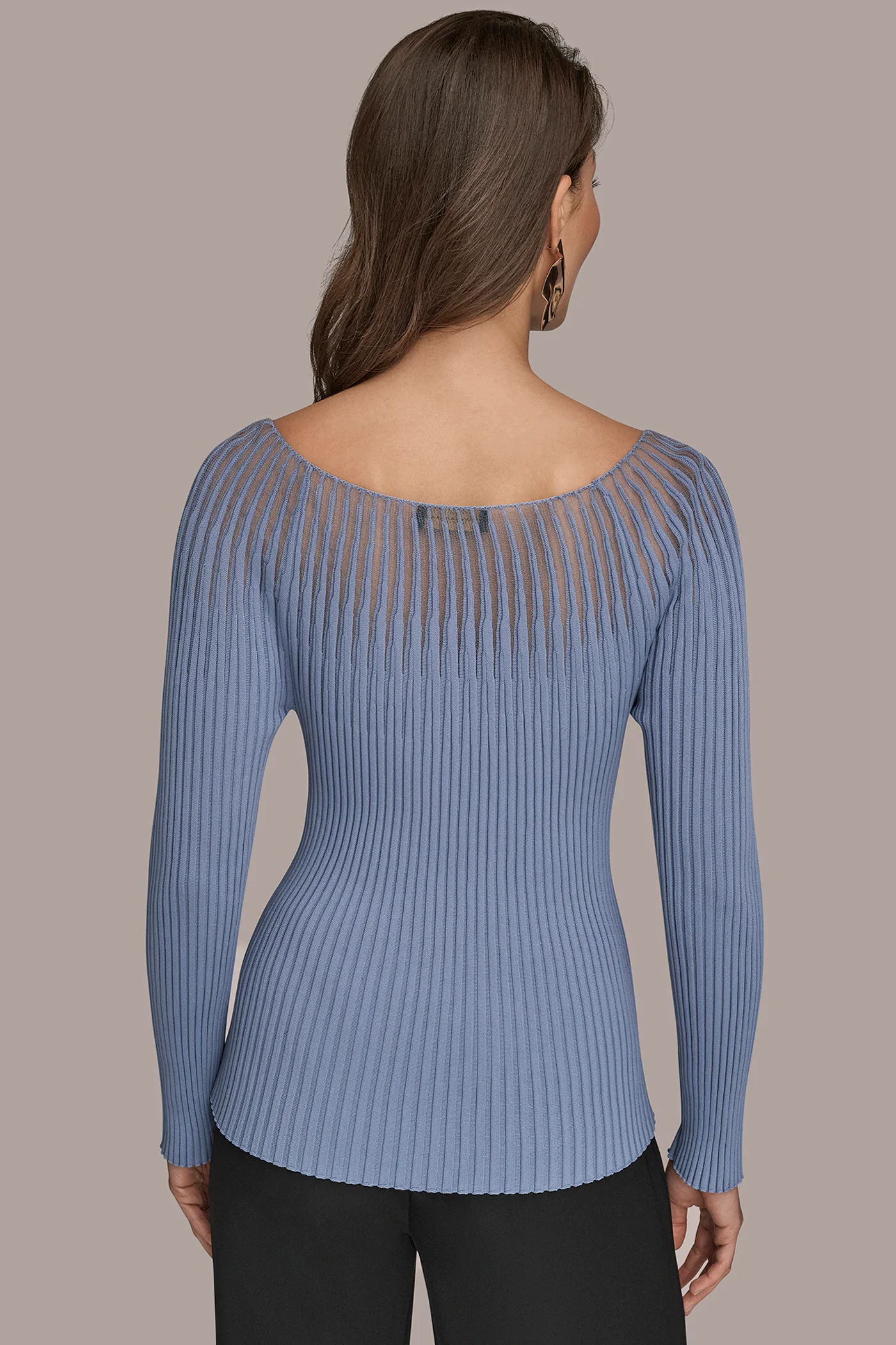 SHEER RIBBED SWEATER - VXVOV