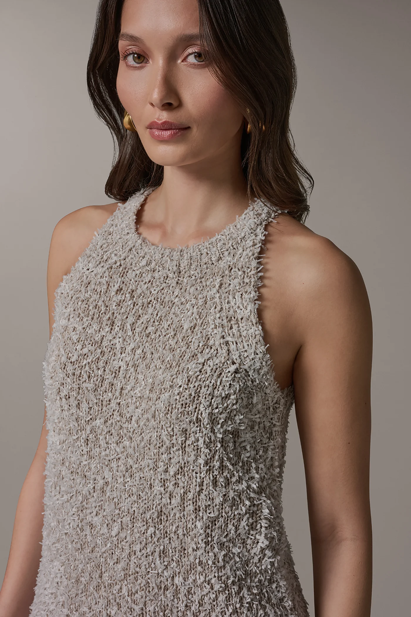 SLEEVELESS HALTER SWEATER TANK - VXVOV