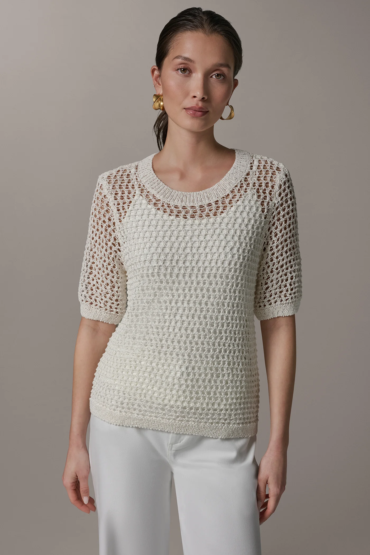 CREW NECK SHORT SLEEVE SWEATER - VXVOV