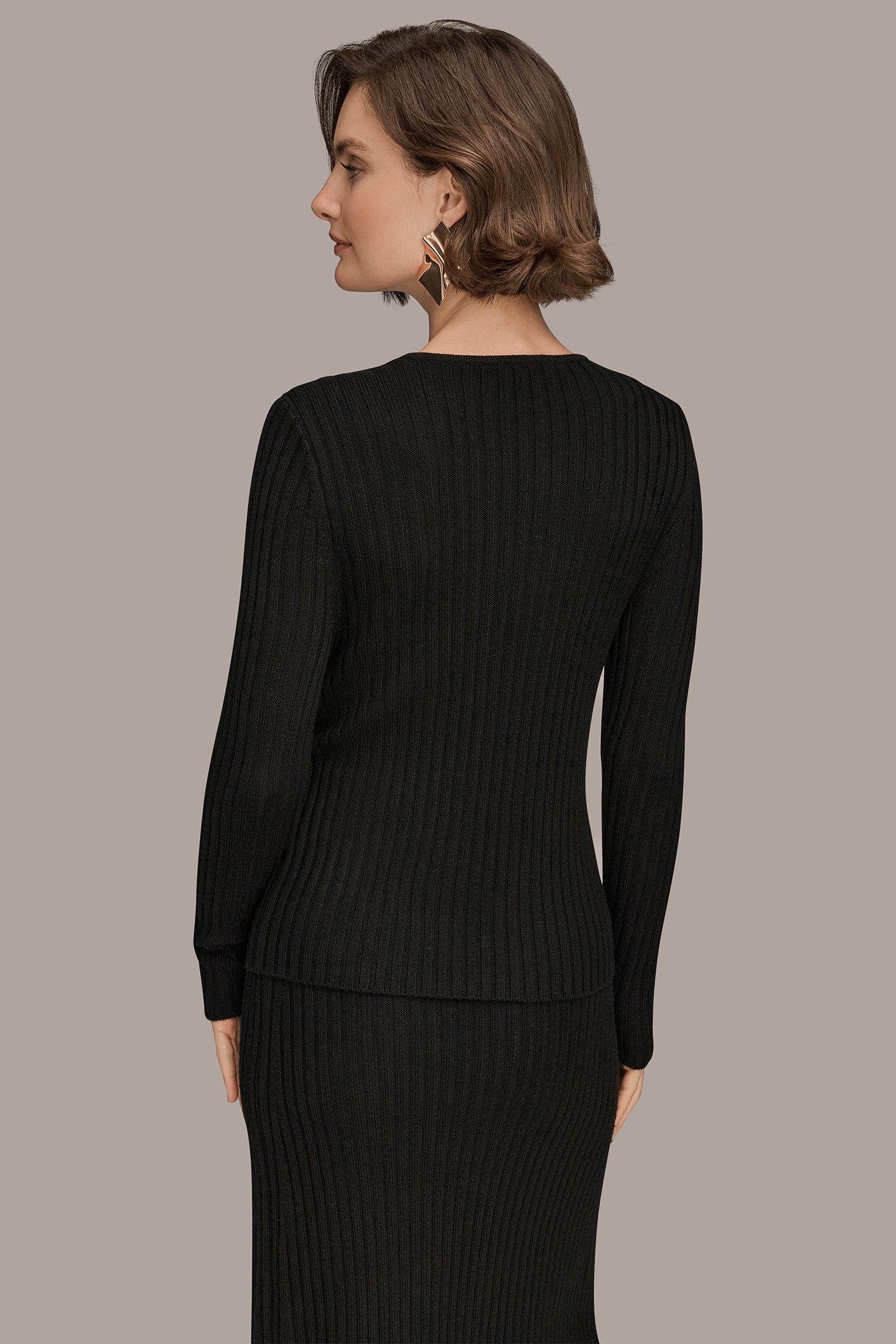 LONG-SLEEVE WRAP V-NECK SWEATER - VXVOV