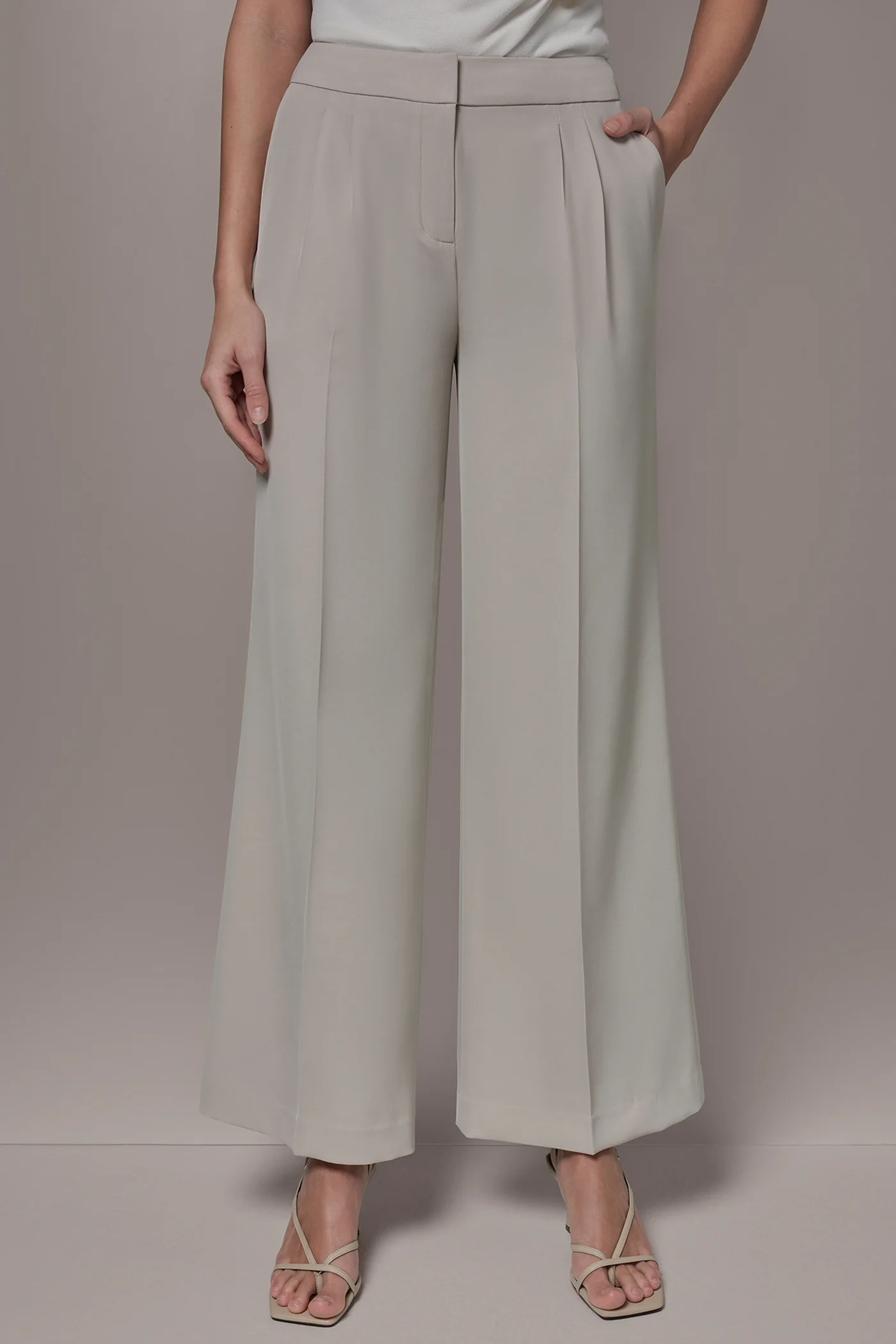 MID-RISE PLEATED WIDE-LEG SUIT PANT - VXVOV