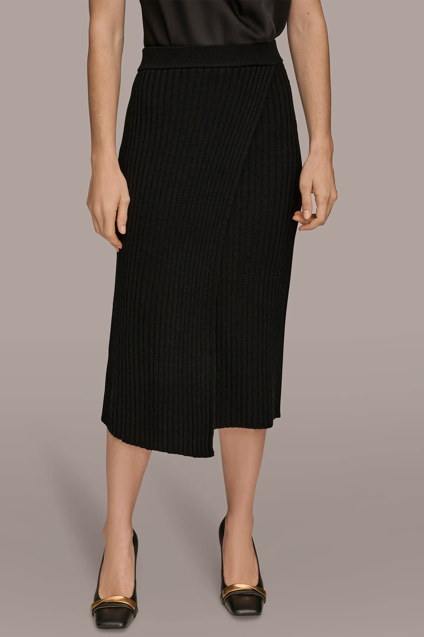 WOOL WRAP MIDI SKIRT - VXVOV