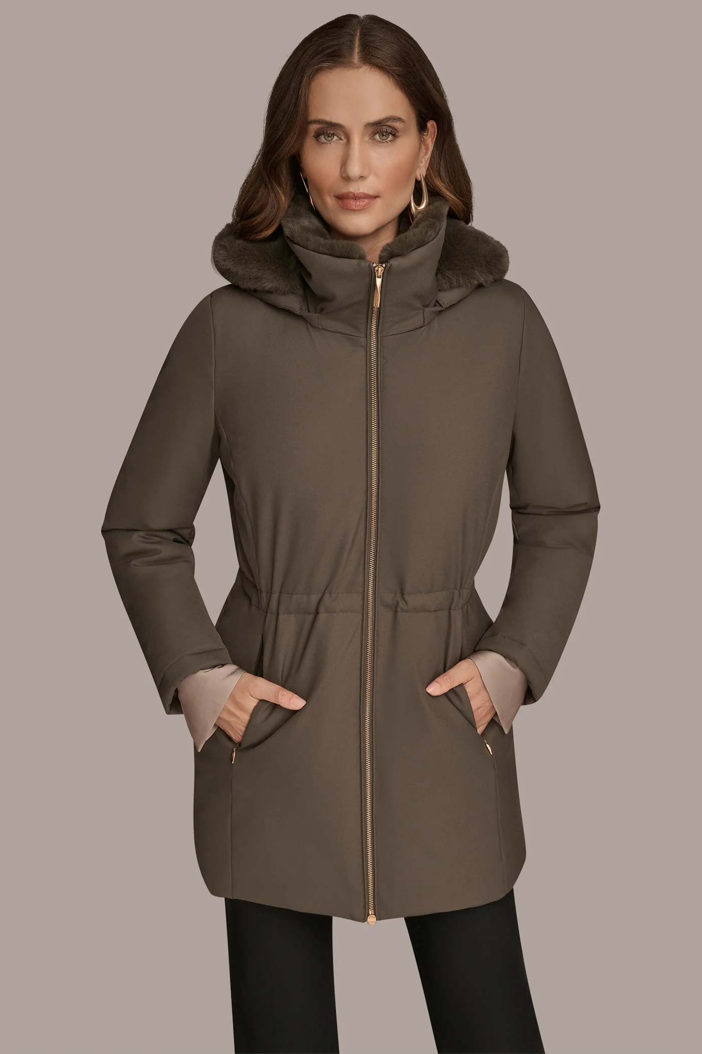FAUX FUR LINED PUFFER - VXVOV
