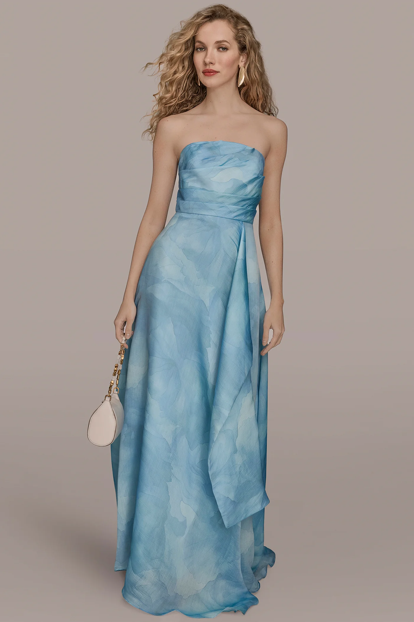 ORGANZA FLORAL STRAPLESS BALL GOWN - VXVOV