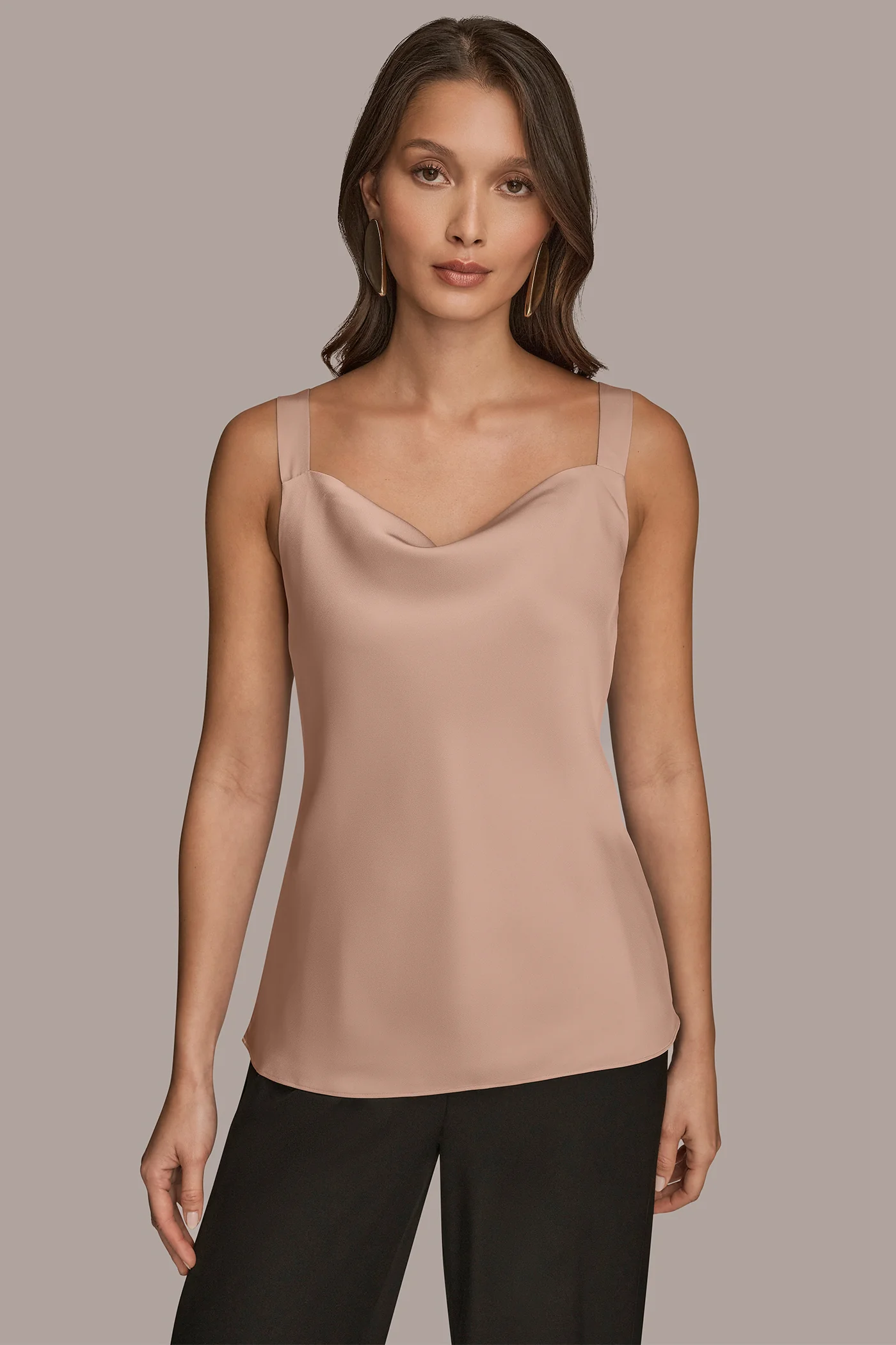SATIN COWL-NECK CAMISOLE - VXVOV