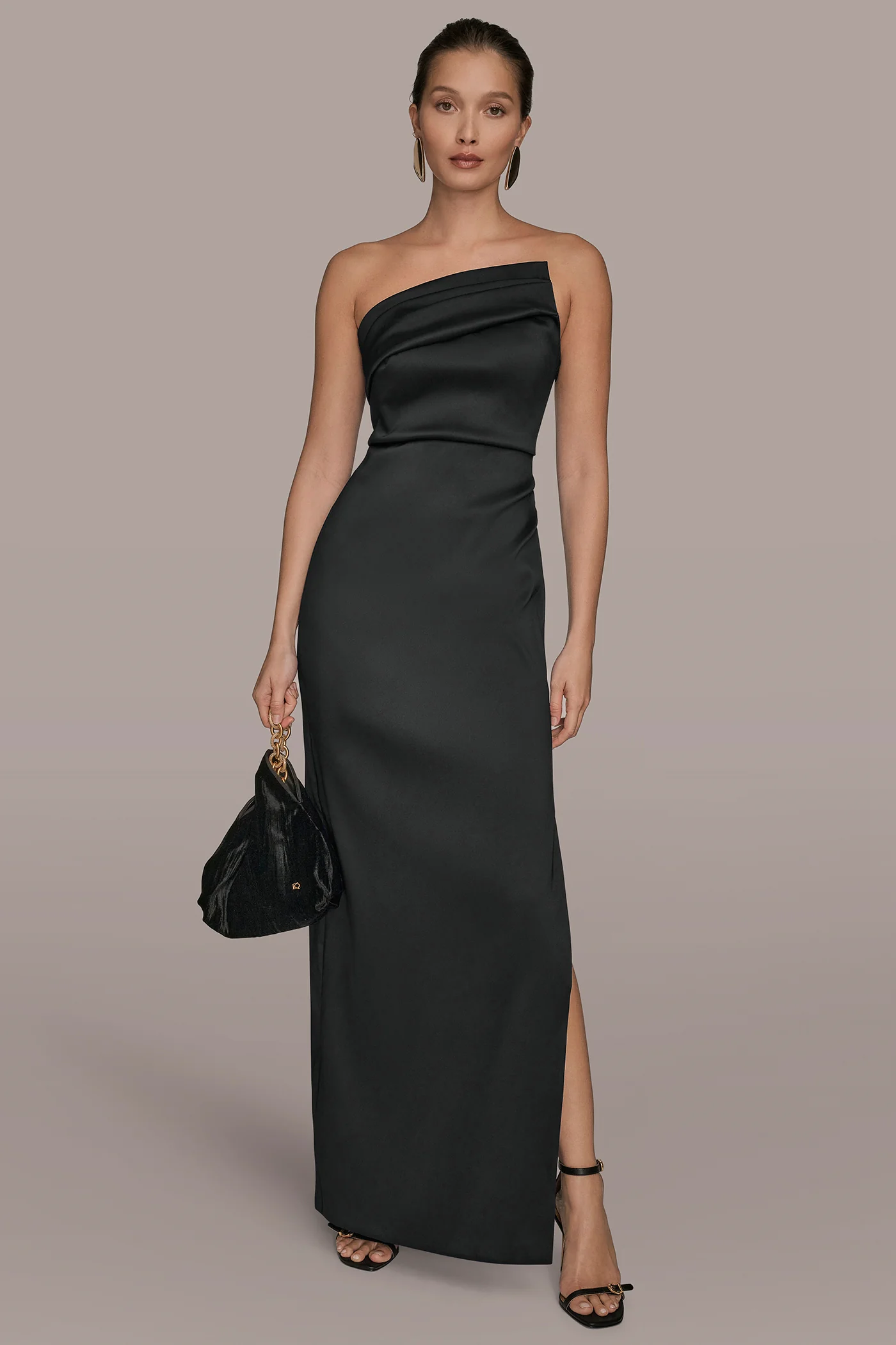 MIKADO STRAPLESS HIGH-SPLIT GOWN - VXVOV