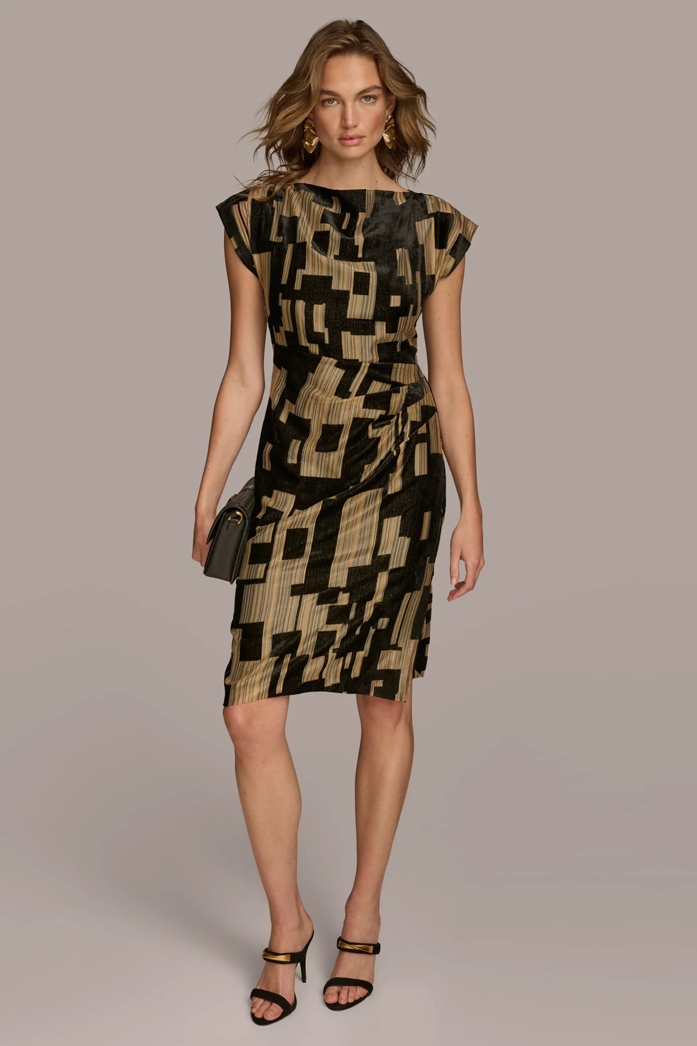 VELVET BURNOUT SHEATH DRESS - VXVOV
