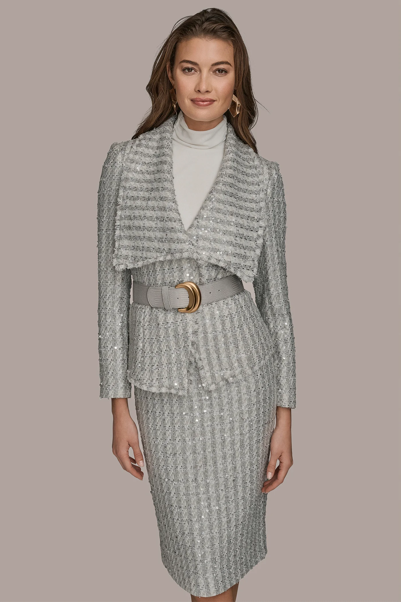 TWEED BELTED JACKET - VXVOV