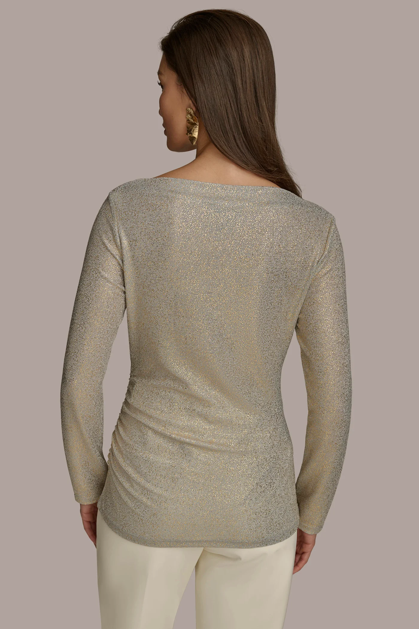 FOIL BOAT NECK TOP - VXVOV