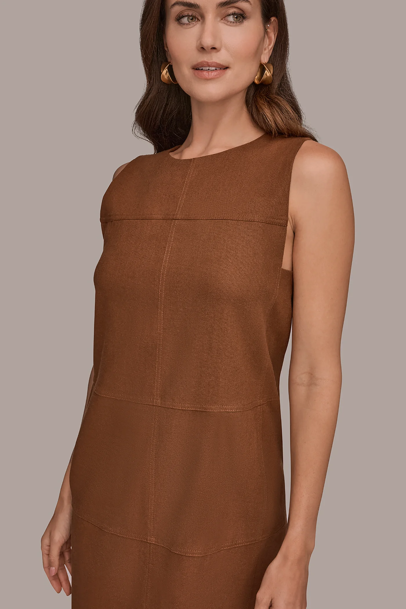 LINEN-BLEND SHIFT DRESS - VXVOV