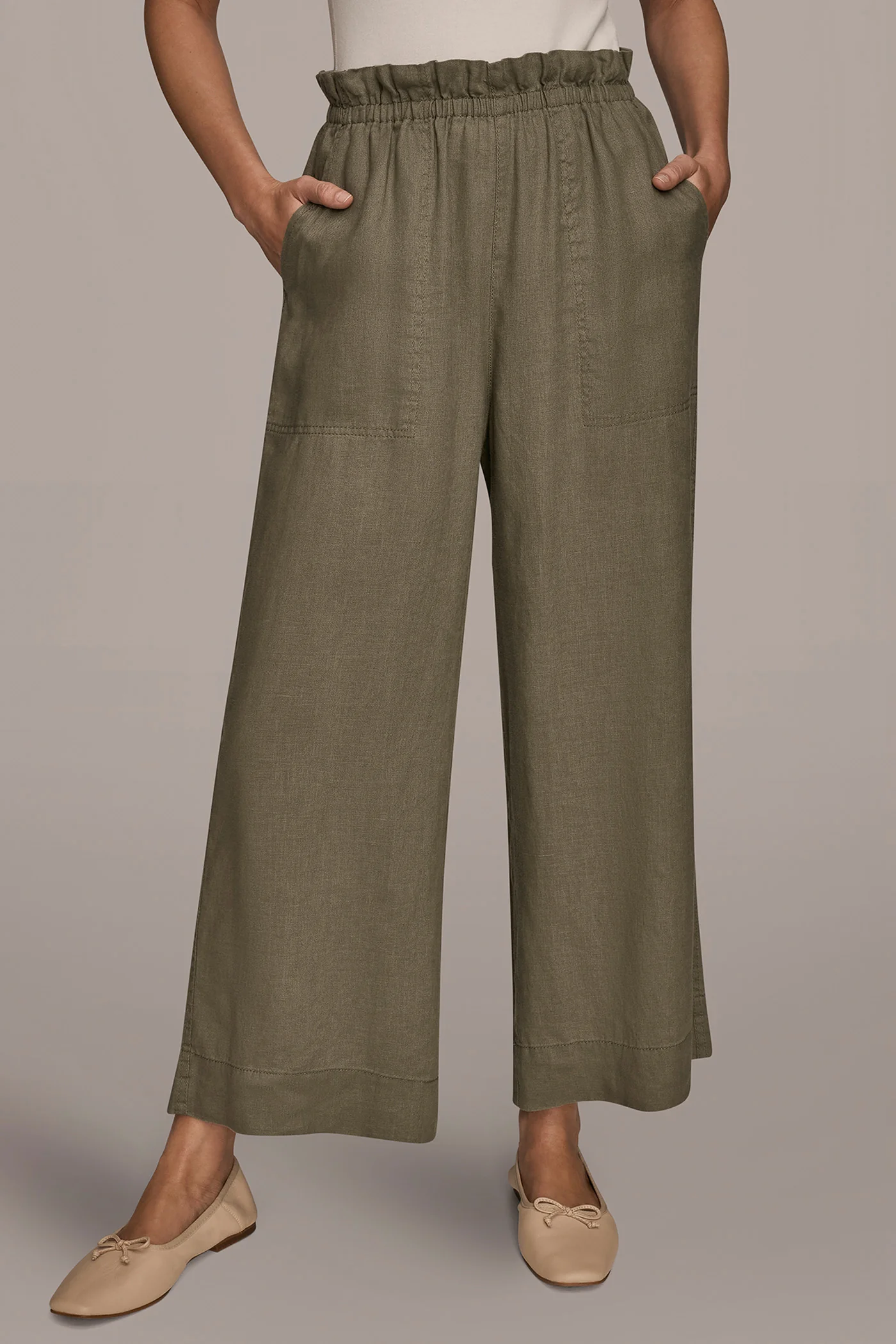 LINEN EXTRA HIGH-RISE PAPERBAG PANT - VXVOV