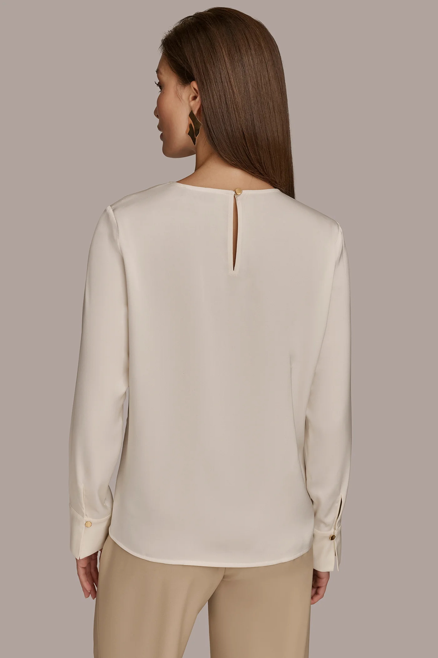 EMBELLISHED KEYHOLE BLOUSE - VXVOV