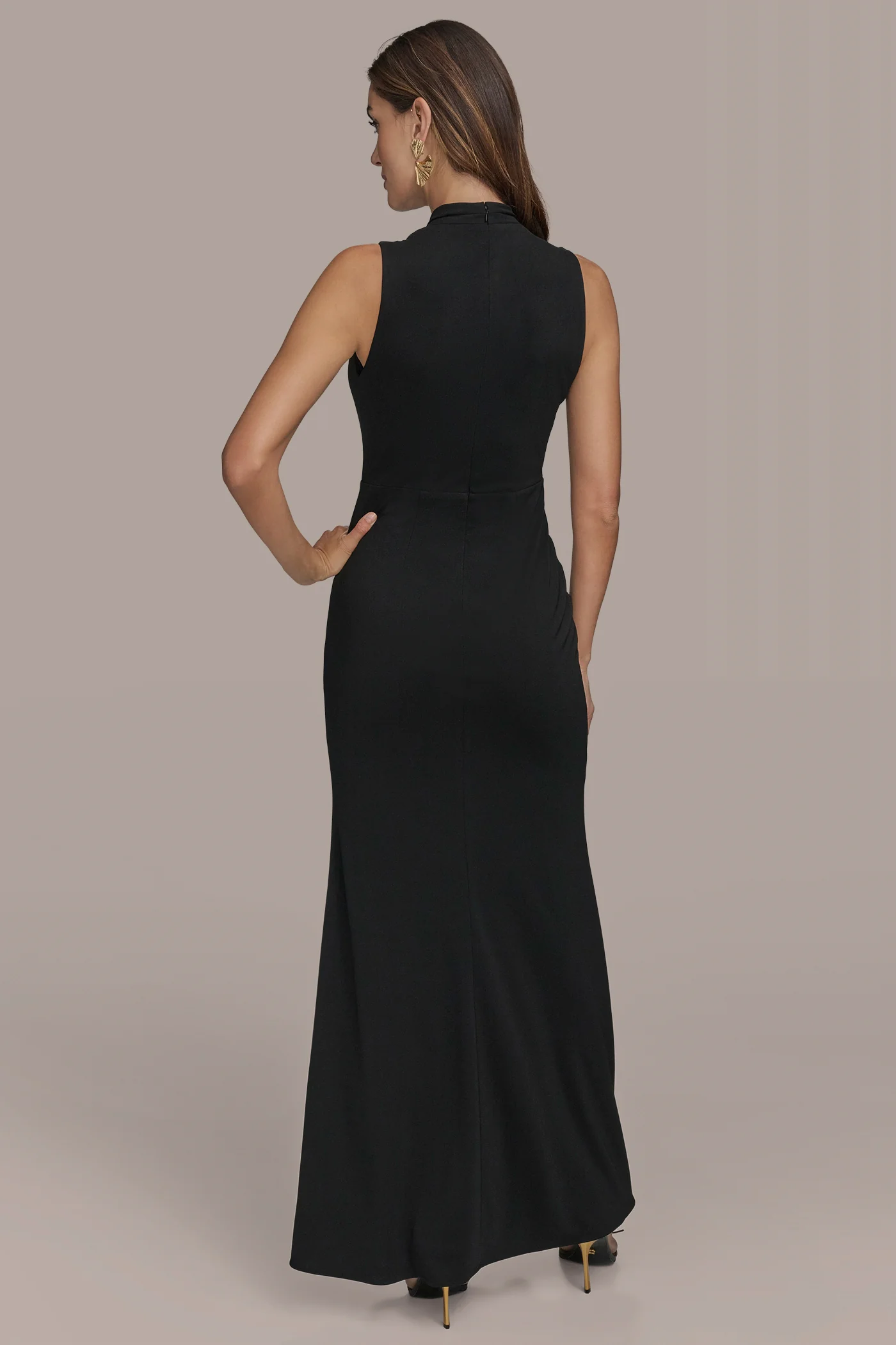 SLEEVELESS WRAP RUFFLE MAXI GOWN - VXVOV