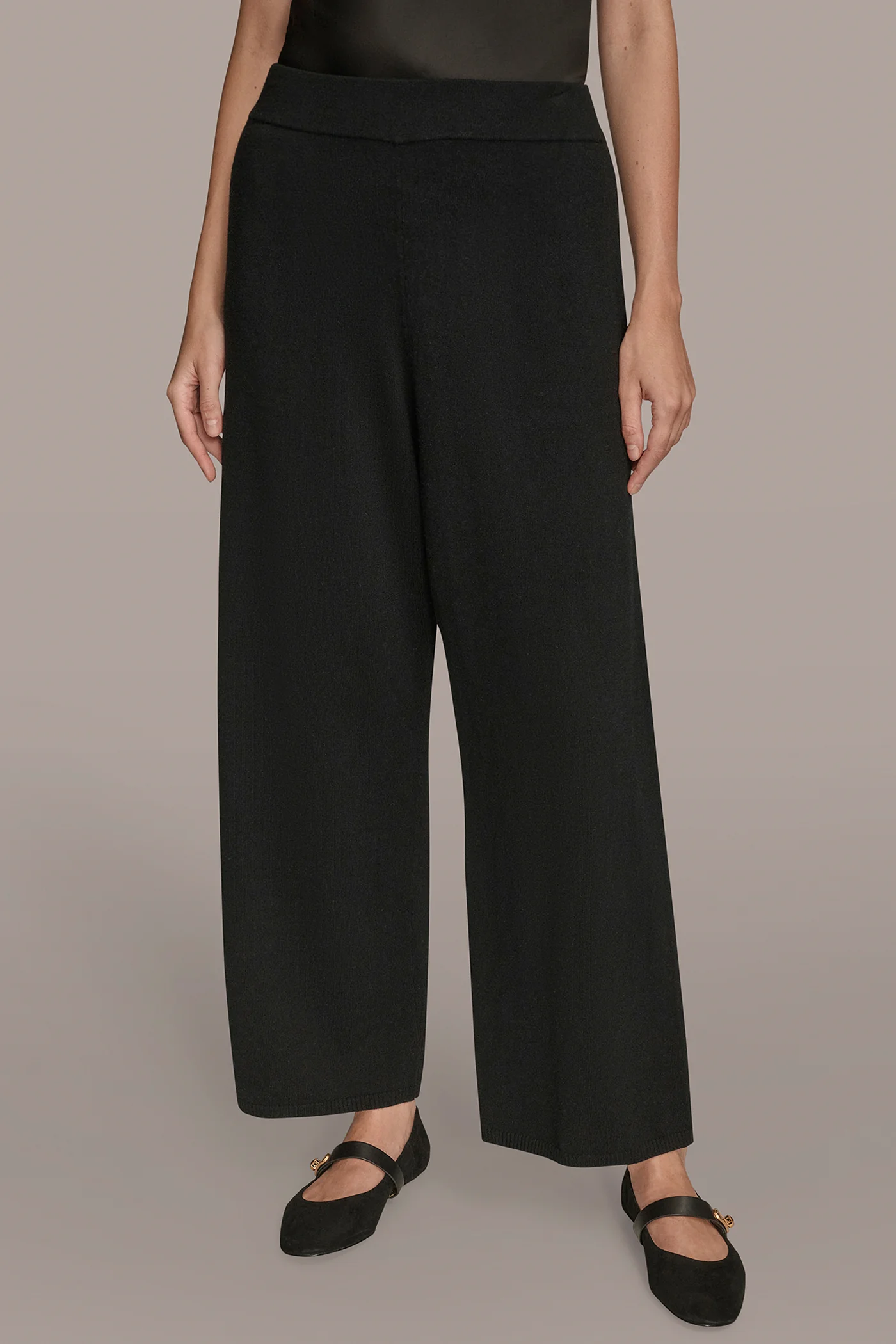 HIGH-RISE WIDE-LEG SWEATER ANKLE PANT - VXVOV