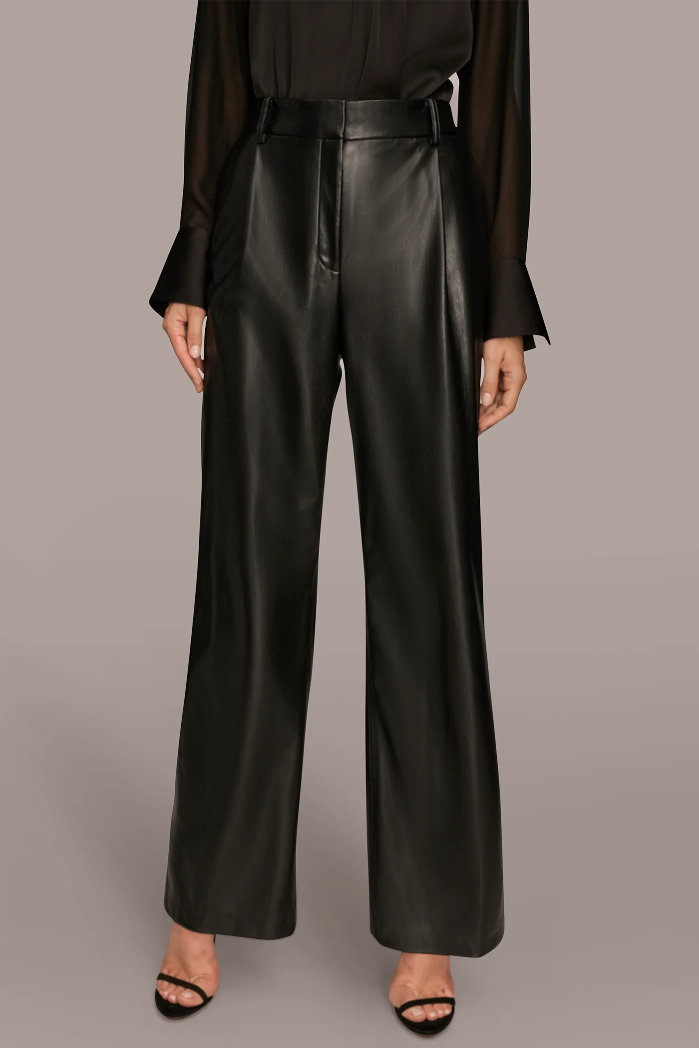 FAUX-LEATHER EXTRA HIGH-RISE WIDE-LEG PANT - VXVOV