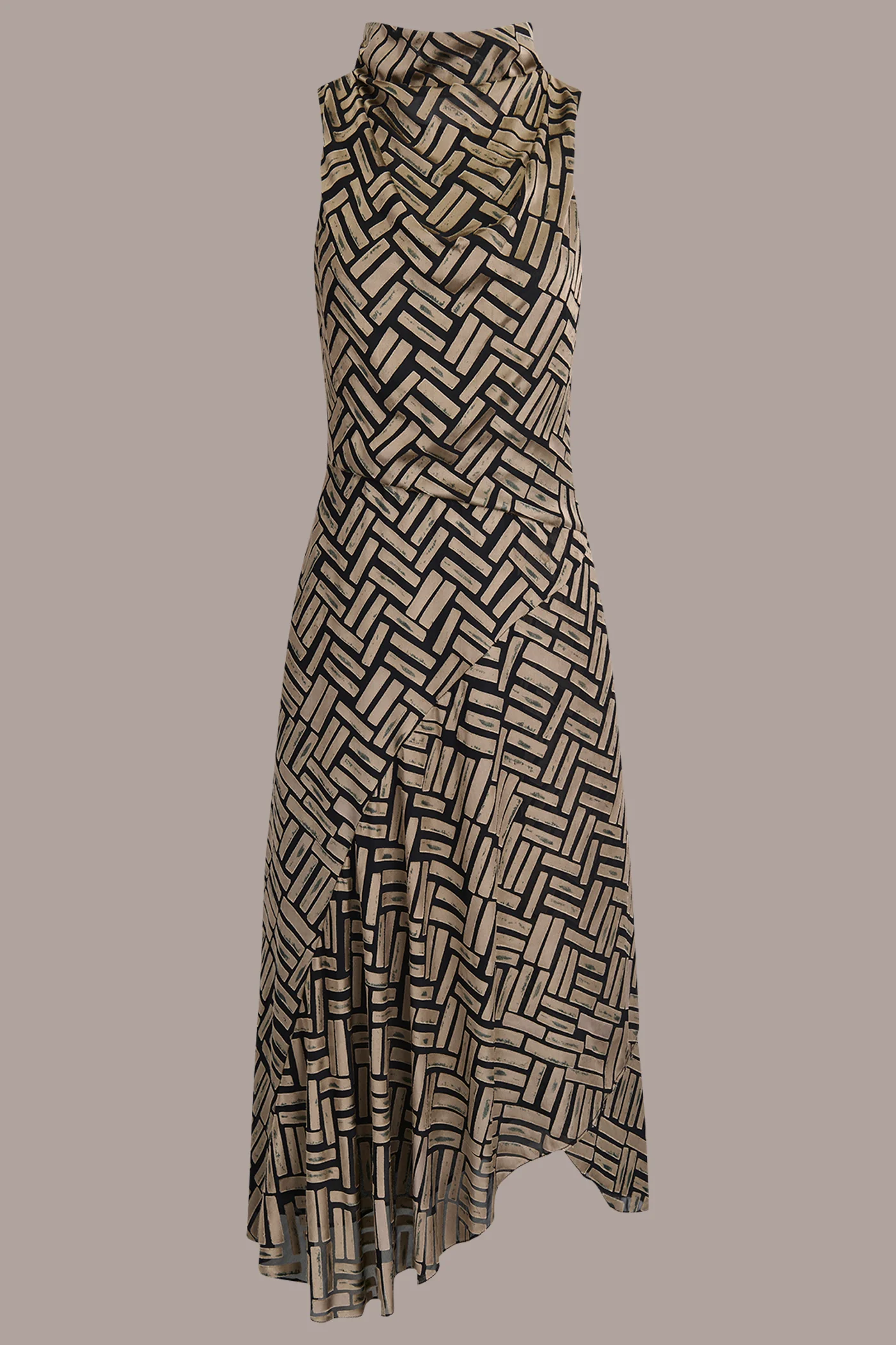 SLEEVELESS BURNOUT MIDI ASYMMETRIC DRESS - VXVOV