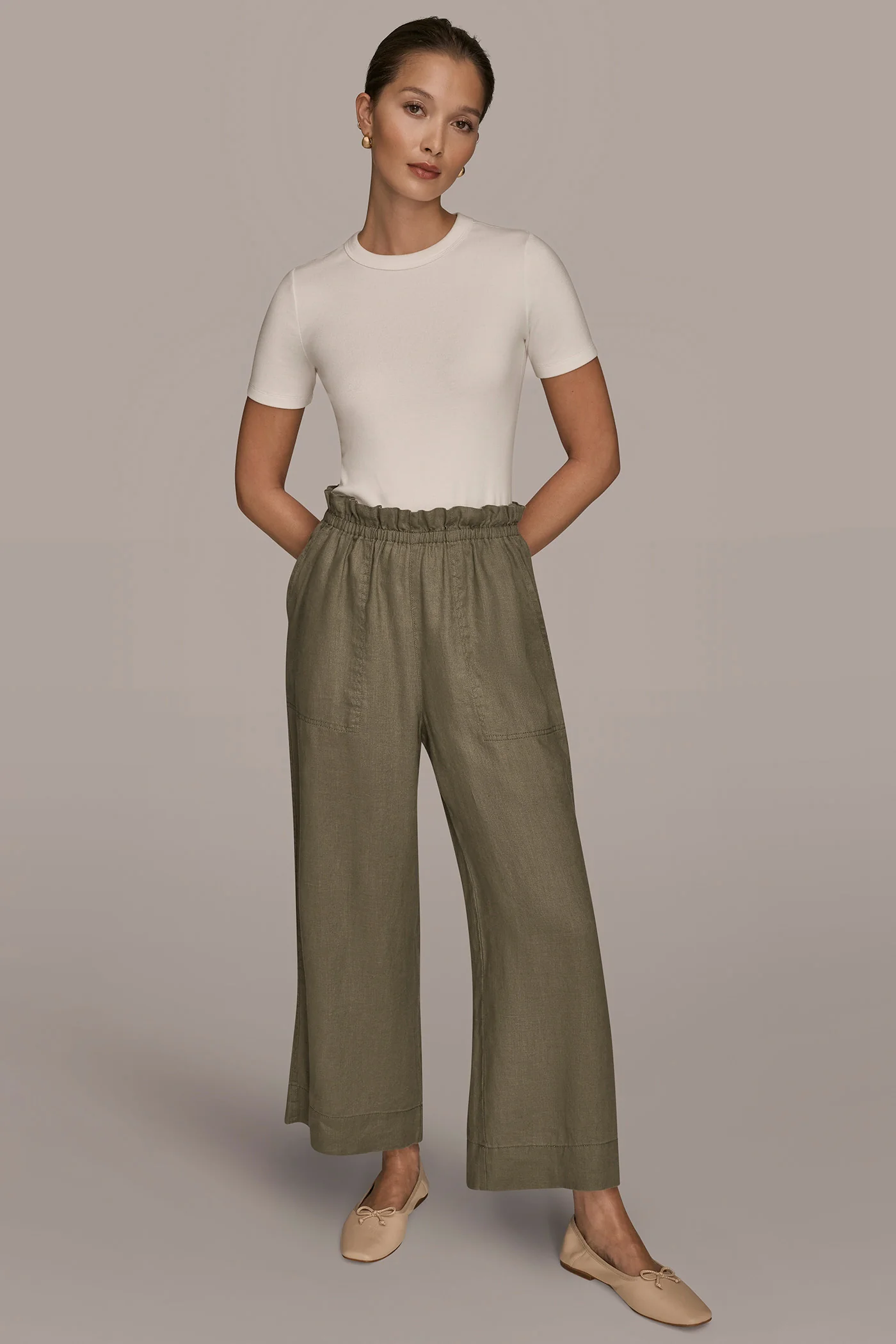 LINEN EXTRA HIGH-RISE PAPERBAG PANT - VXVOV