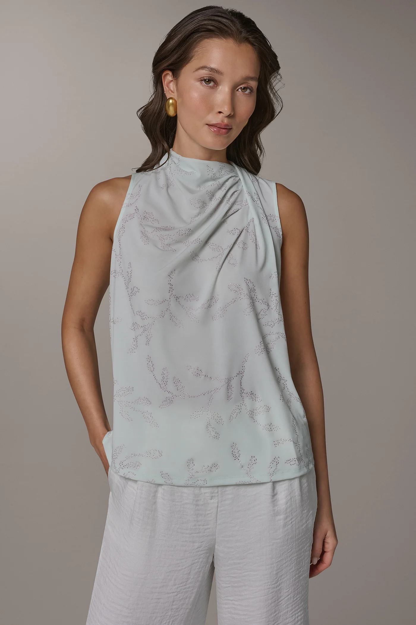 DRAPE TWIST SHOULDER BLOUSE - VXVOV