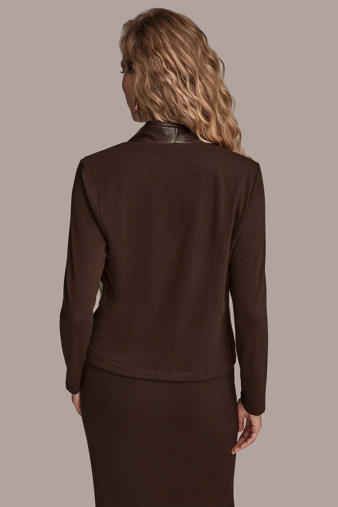 FAUX-LEATHER FLYAWAY JACKET - VXVOV