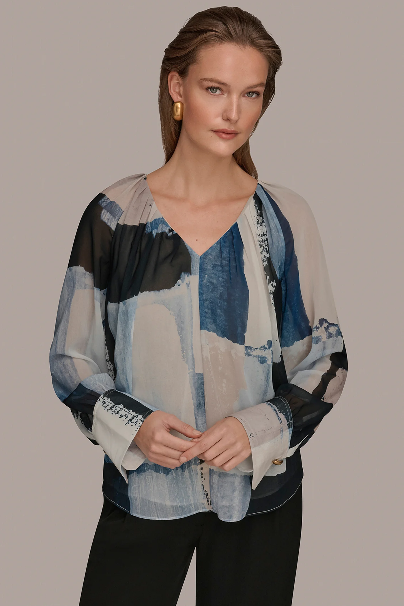 PRINTED CHIFFON TOP - VXVOV
