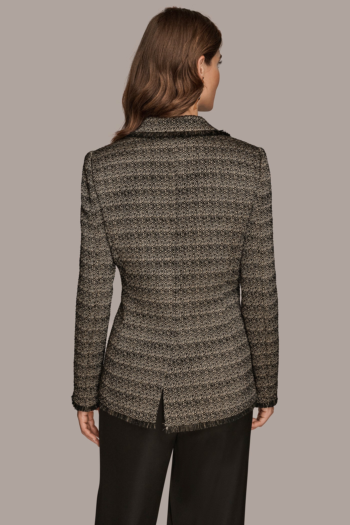 NOVELTY ONE BUTTON JACKET WITH FRINGE - VXVOV