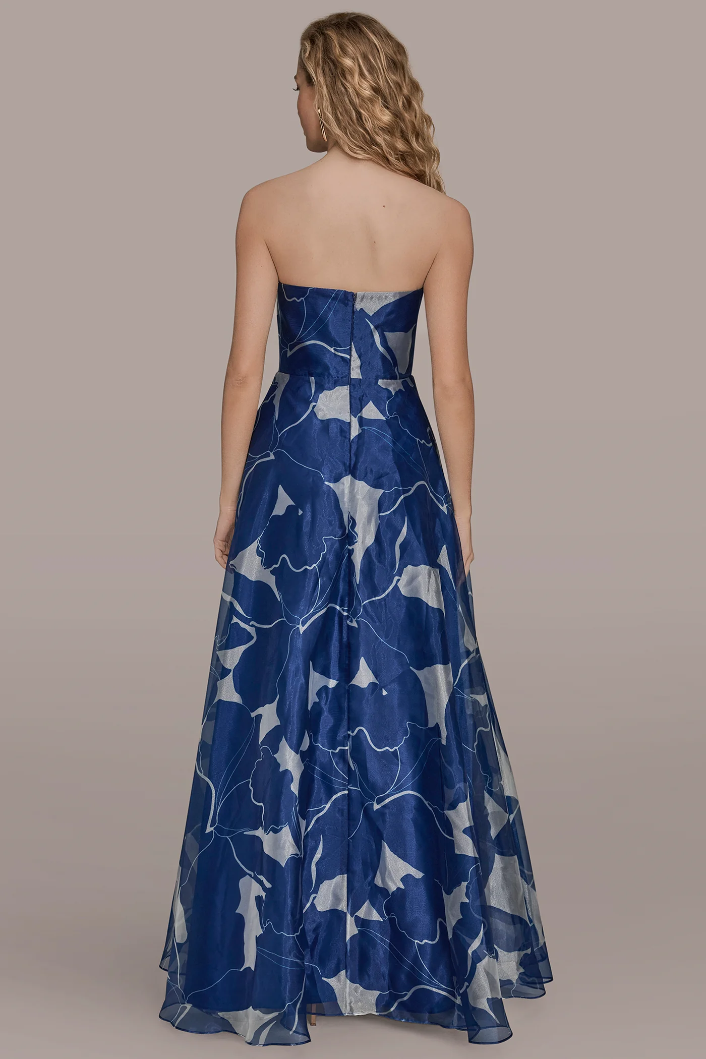ORGANZA FLORAL STRAPLESS BALL GOWN - VXVOV