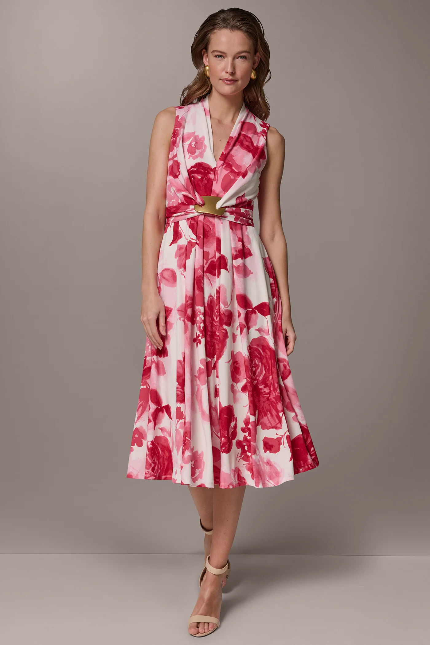 FLORAL MIDI A-LINE DRESS - VXVOV