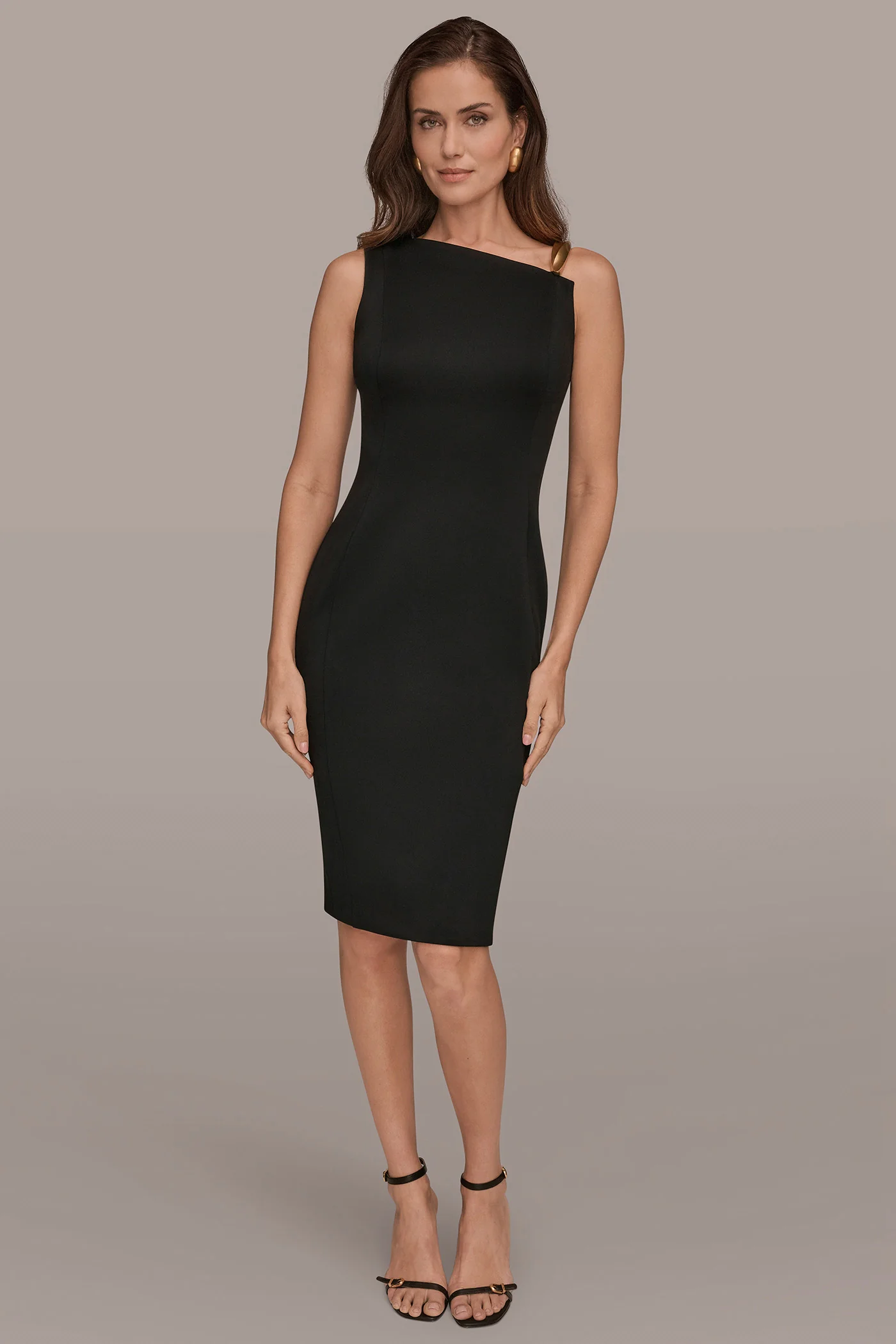ONE-SHOULDER ASYMMETRIC MIDI SHEATH DRESS - VXVOV
