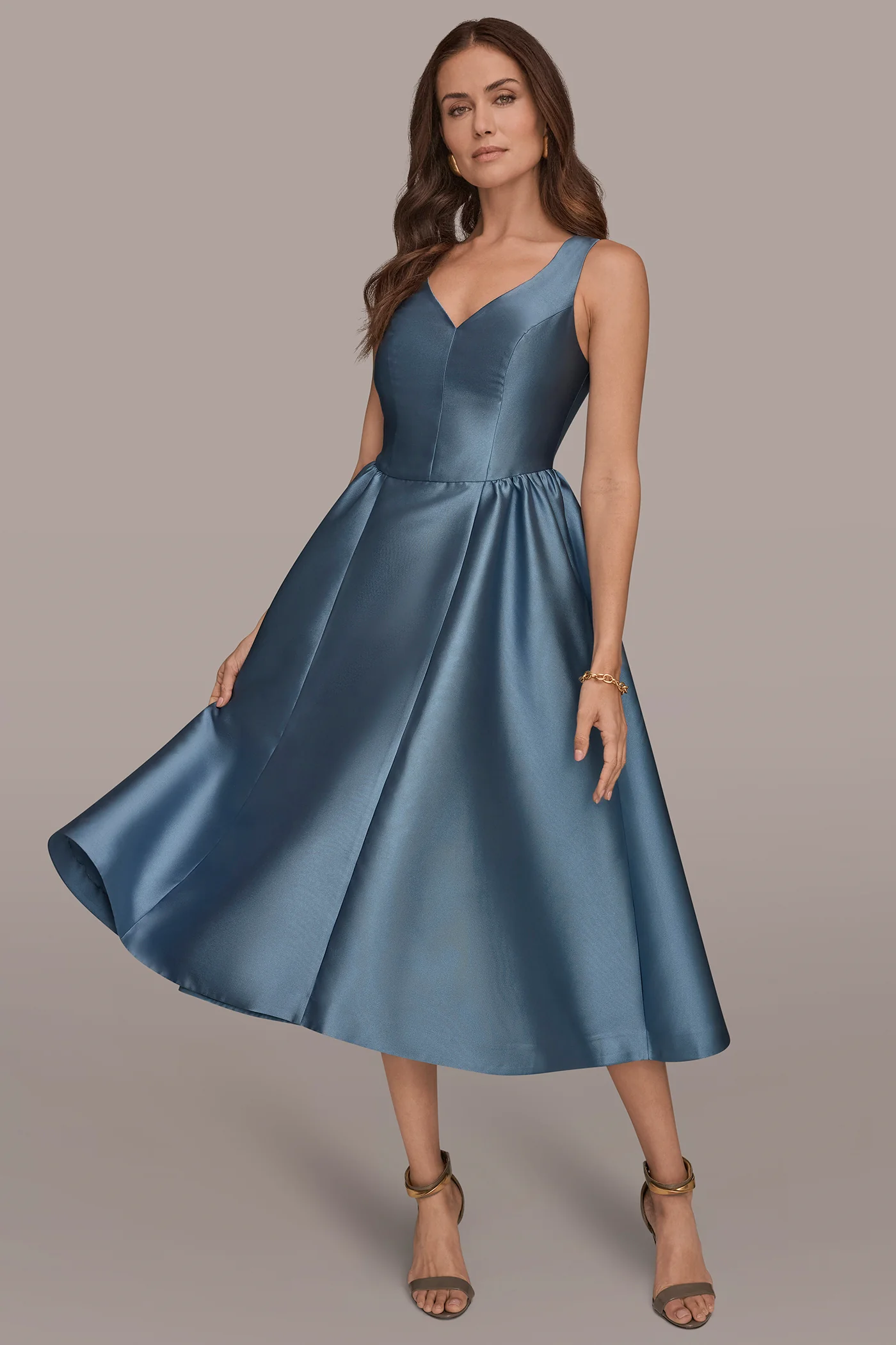 MIKADO SLEEVELESS FLORAL MIDI GOWN - VXVOV