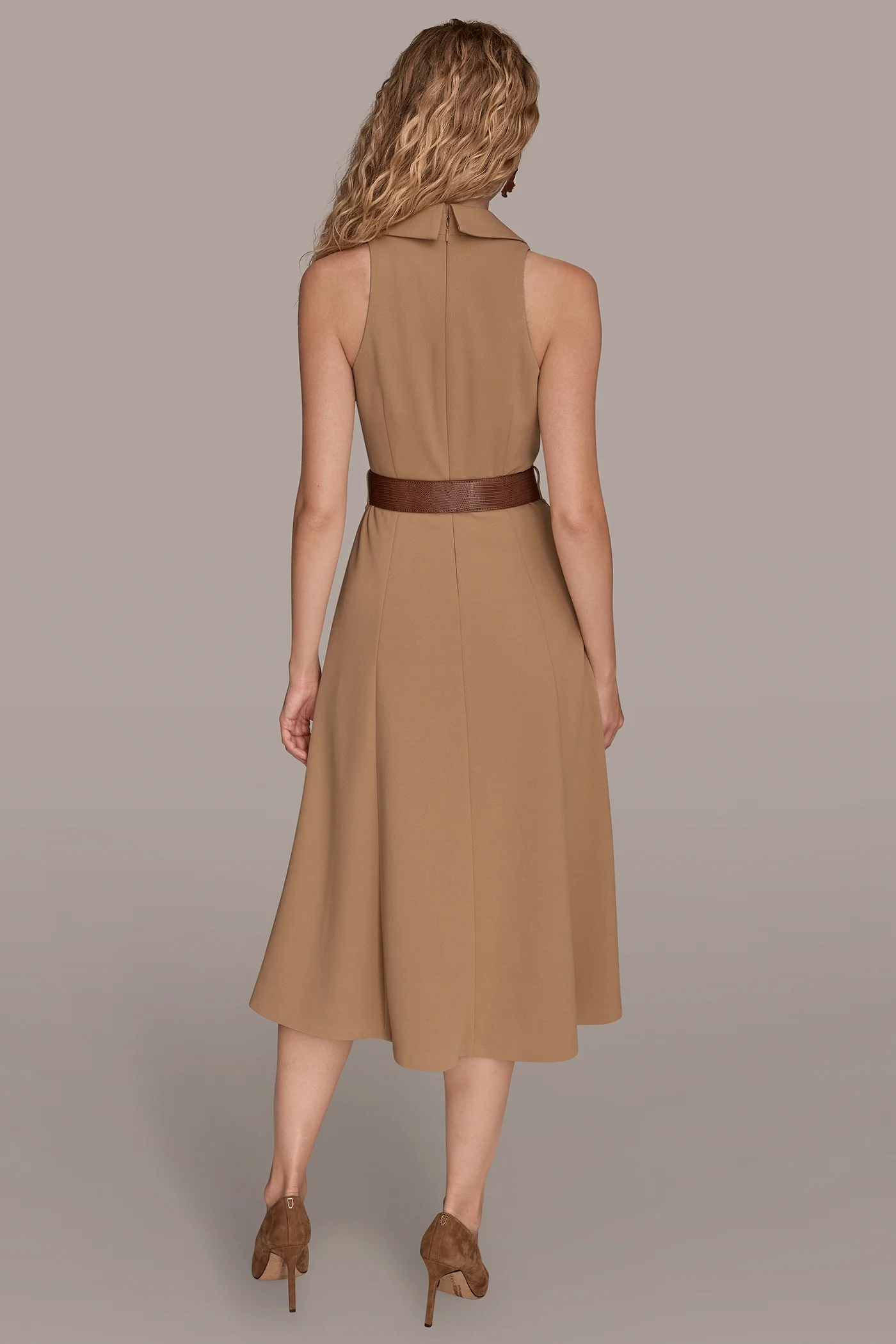 SLEEVELESS WRAP MIDI BLAZER DRESS - VXVOV